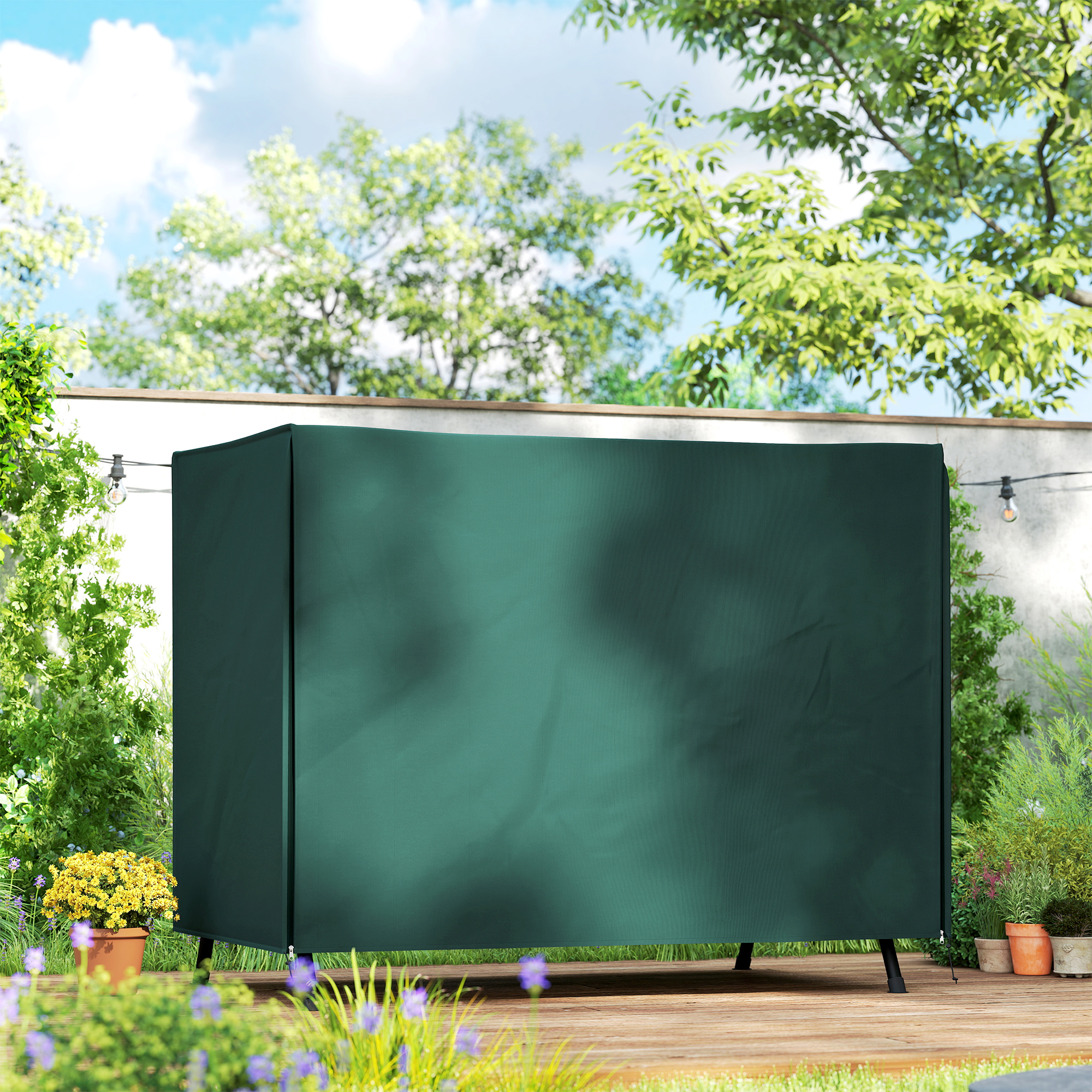 Hollywoodschaukel Abdeckung 3 Sitzer, Wasserabweisend Winterfest Schutzhülle für Gartenschaukel, UV-Beständig Abdeckplane, Abdeckhaube, Reißfest 600D Oxford Gewebe, 205x124x164cm Dunkelgrün
