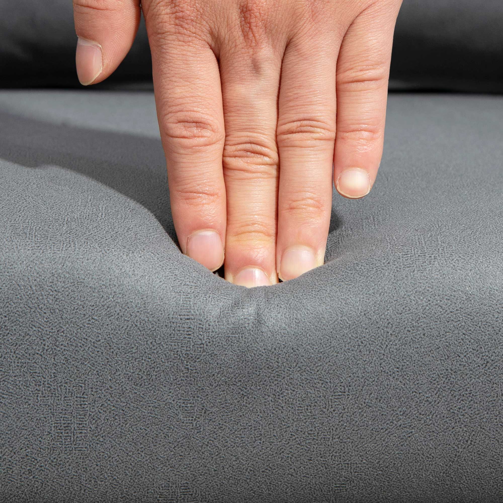 Drehstuhl, höhenverstellbarer Bürostuhl, Polyester, Metall, 60 x 60 x 79-91 cm, Dunkelgrau