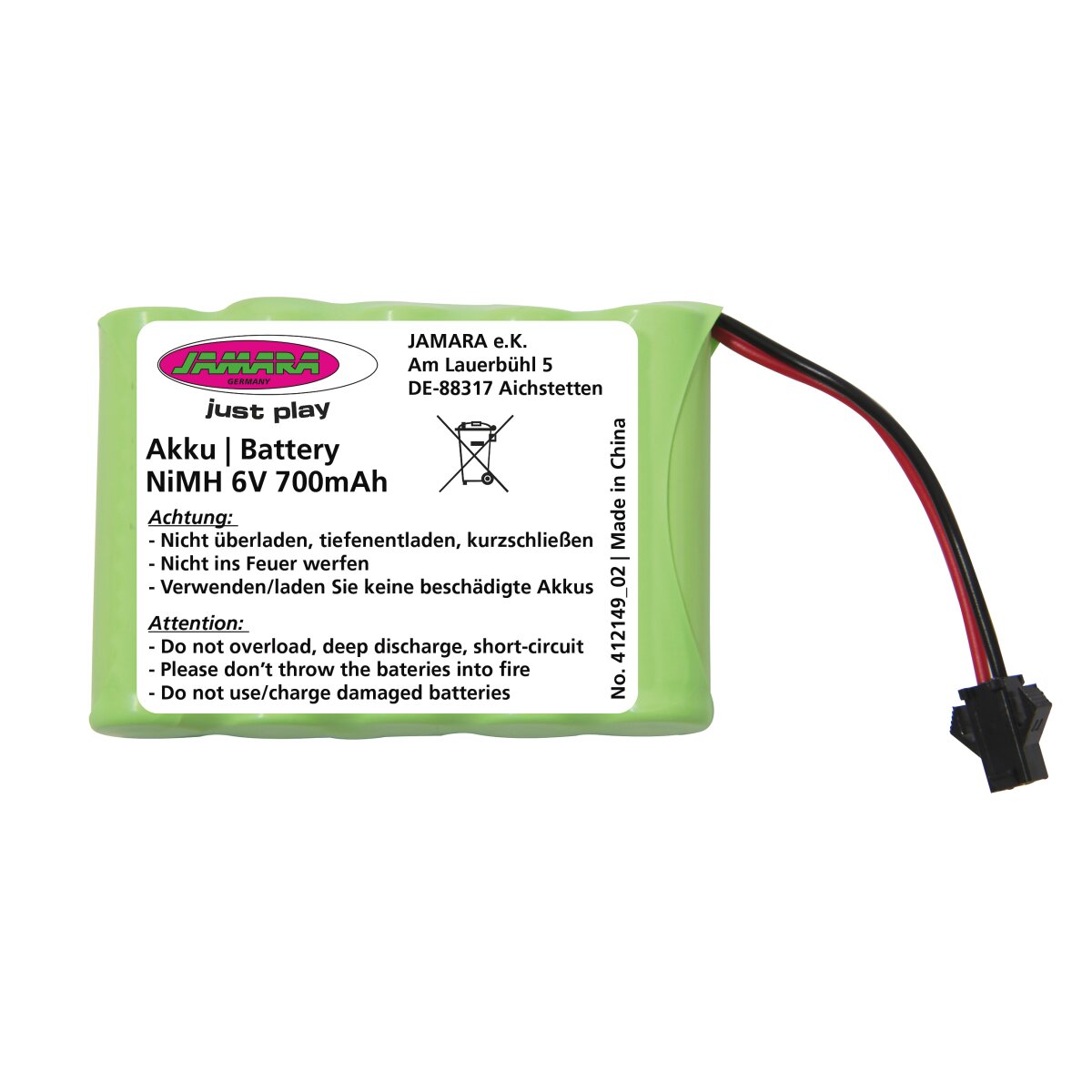 Akku Derago/Ramor/Swat/ Forester/P-Panzerwagen 6V 700mAh NiMh Toybuchse Akku Derago/Ramor/Swat/ Forester/P-Panzerwagen 6V 700mAh NiMh Toybuchse