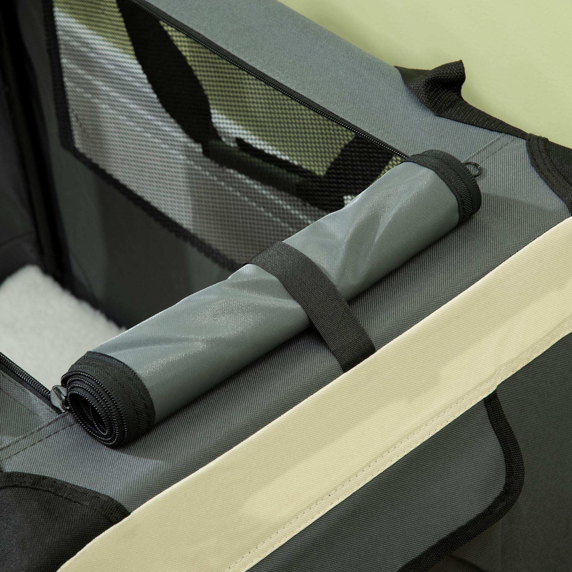 Transporttasche, Transportbox, für Katzen und kleine Hunde, faltbar, 3 Türen, grau, 70 x 51 x 50cm