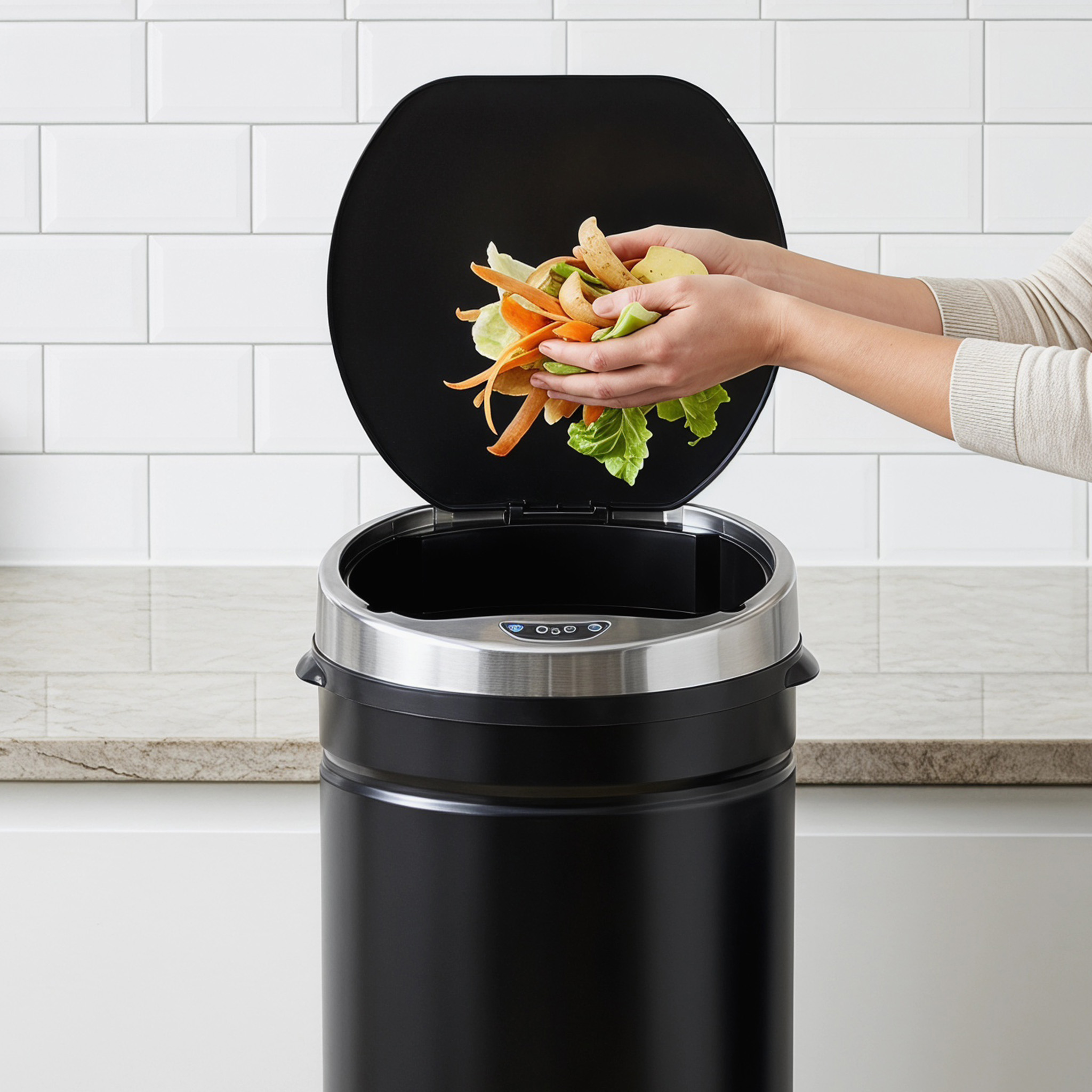 50l Sensor Mülleimer, automatischer Abfalleimer, rostfreier Kücheneimer mit Infrarotsensor, für Küche, Esszimmer