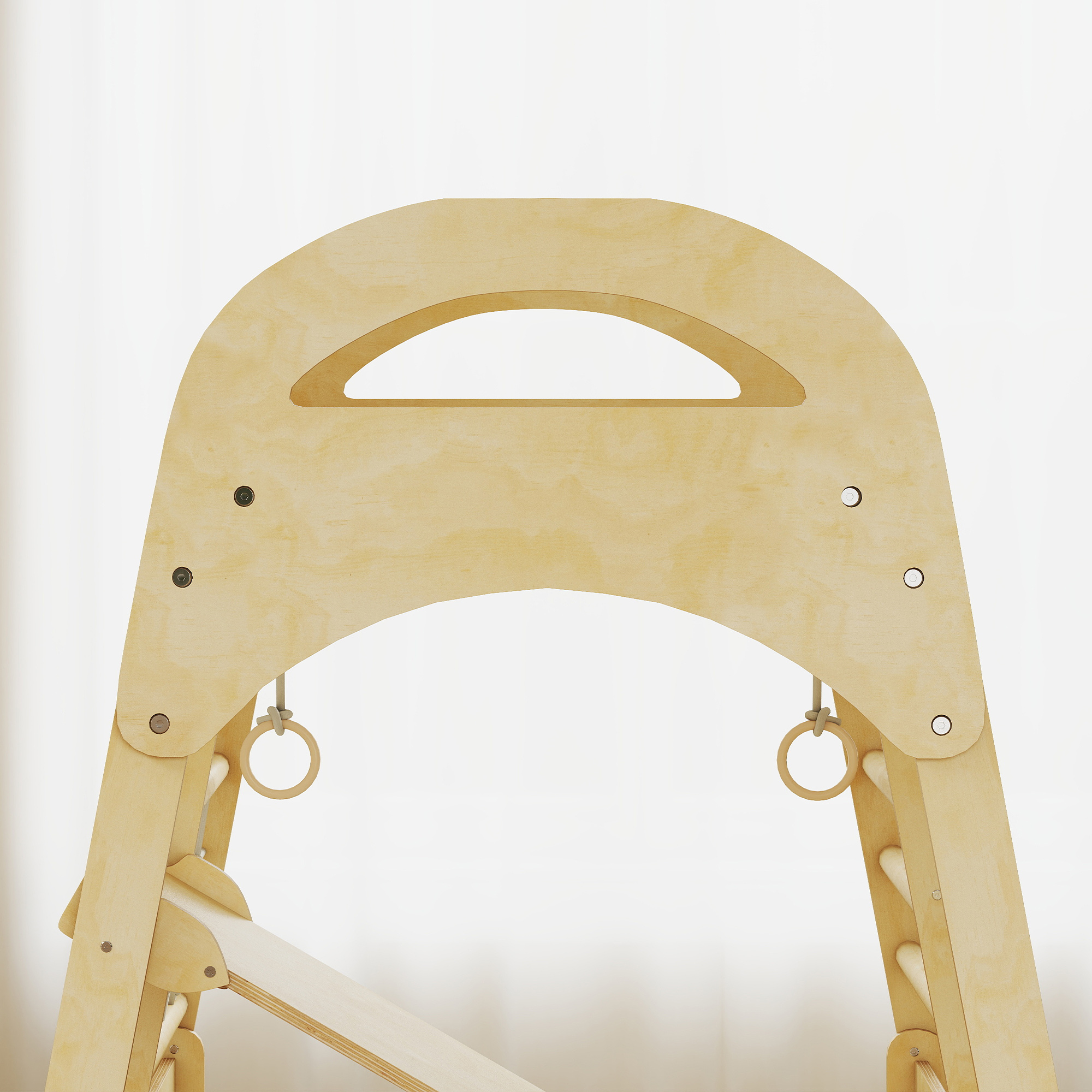 Indoor-Klettergerüst, 6-in-1 Design, Rutsche, Kletterstangen, Kletterwand, Leiter, Kletternetz, 3-6 Jahre, Holz