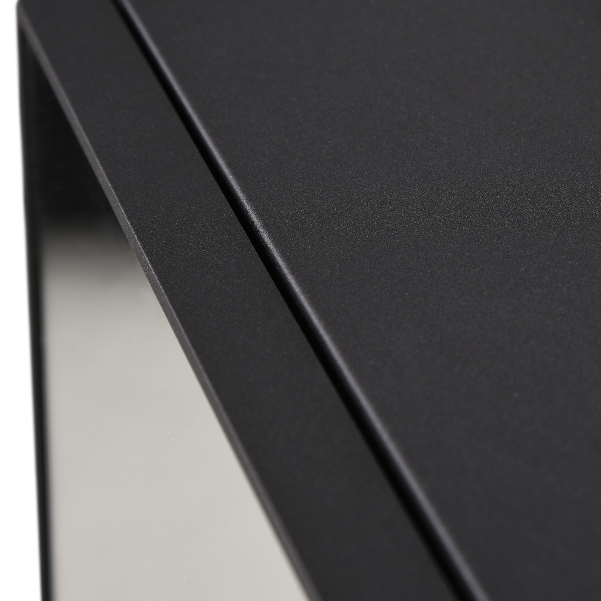 Spiegelschrank, 3 Regalfächer, weiche Scharniere, Stahlgehäuse, schwarz, 40 x 15 x 60 cm