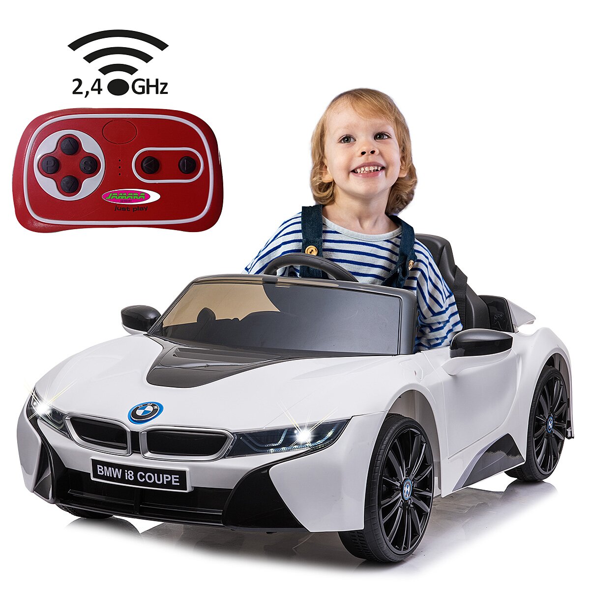 Kinderfahrzeug BMW I8 Coupe weiß Kinderfahrzeug BMW I8 Coupe weiß