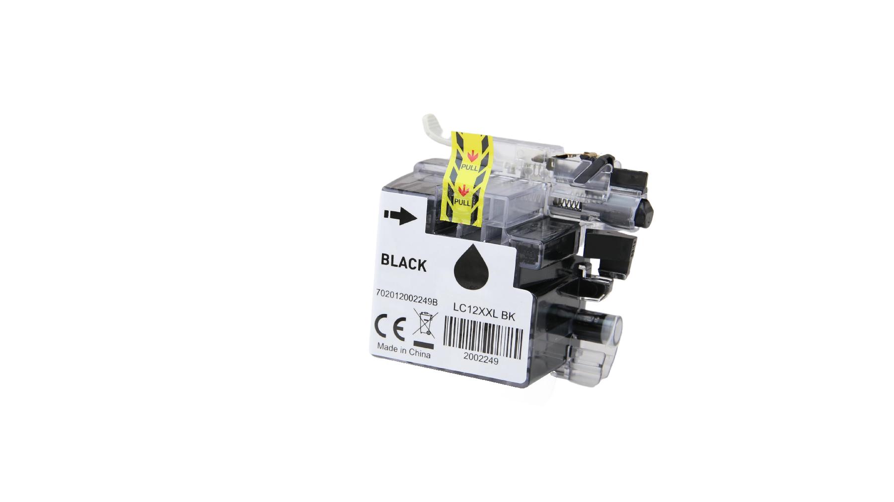 LC12XXLschwarz alternativ Tinte schwarz für Brother / LC12Eschwarz / 2.400 Seiten