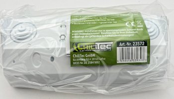 2-fach Steckdosenblock, USB-A+C, weiß / 250V~/ 16A, Aufbaumontage, USB 3,1A, PD