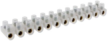 Lüsterklemmen für 10-16mm², 12 Klemmen / Messingeinsatz, transparent