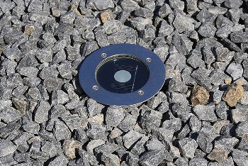 Solar LED Bodenstrahler "CTB-R", rund / ØxH 12x4cm, IP44, Edelstahl-Front