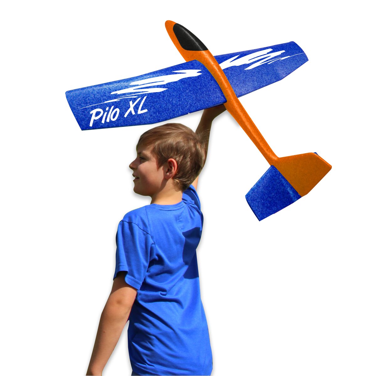 Pilo XL Schaumwurfgleiter EPP Tragfläche blau Rumpf orange