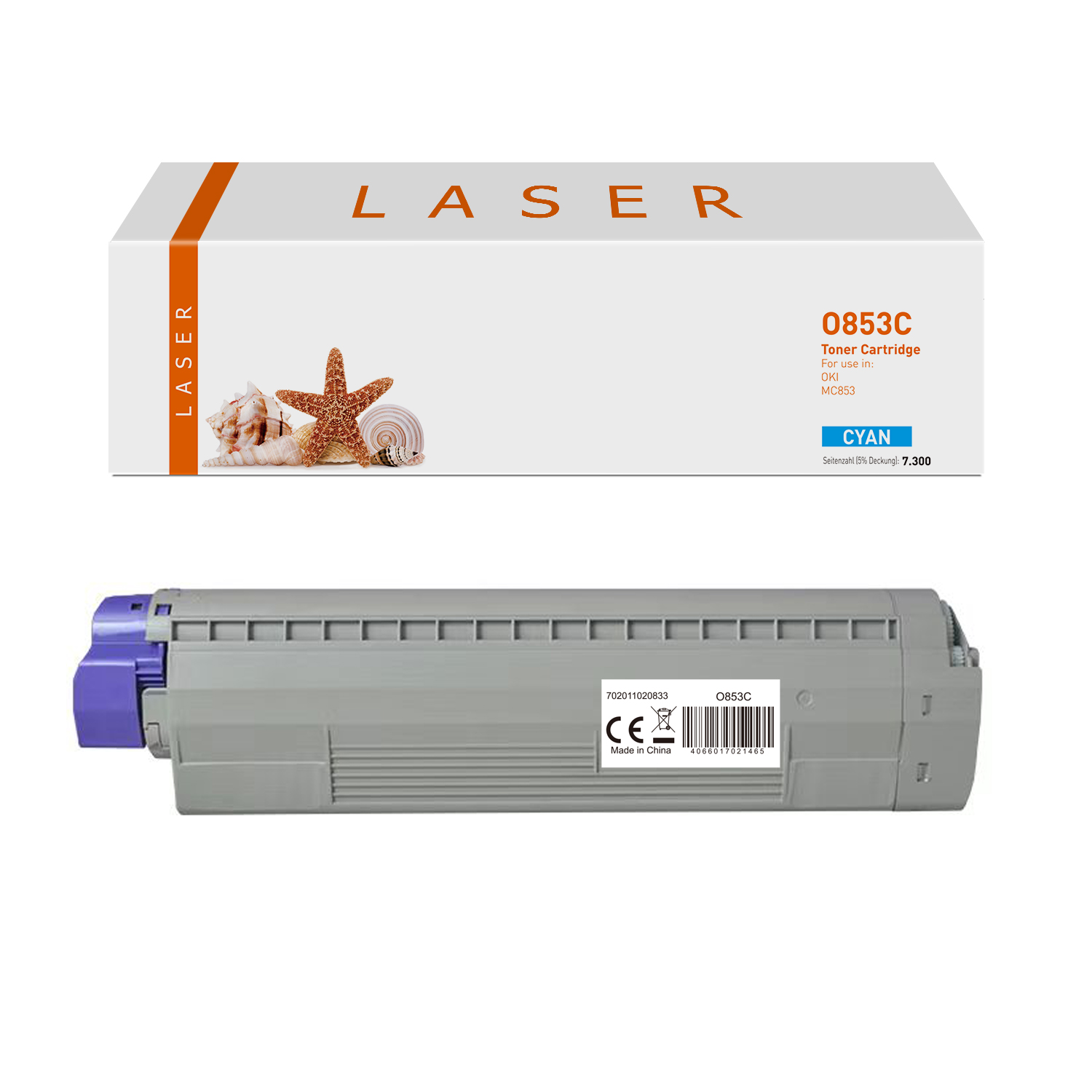 MC853C alternativ Toner Cyan für Oki / 45862839 / 7.300 Seiten