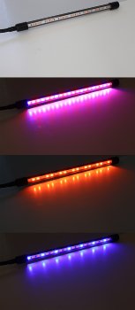 LED Pflanzenlampe "CT-PFL" Rot+Blau, 4-fach, Klemmhalter, Kabel-Fernbedienung