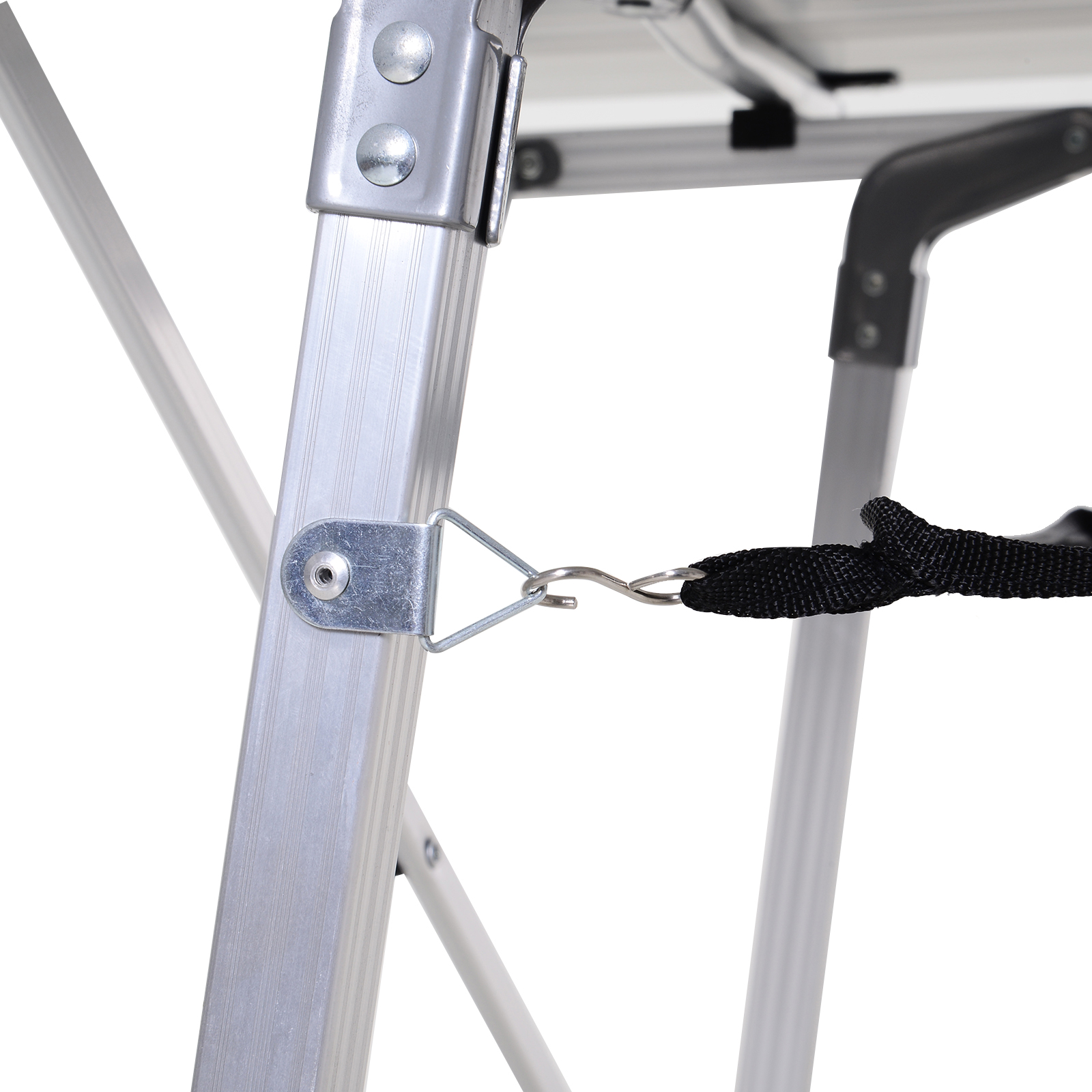 Picknick Klapptisch, Falttisch, Höhenverstellbarer Campingtisch, Inkl. Tragetasche, Aluminium, Silber, 120 x 69 x 59-78 cm