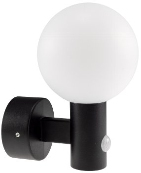 LED Wandleuchte "LAMU" mit PIR-Sensor, IP65, 15W, schwarz, 4000k / neutralweiß