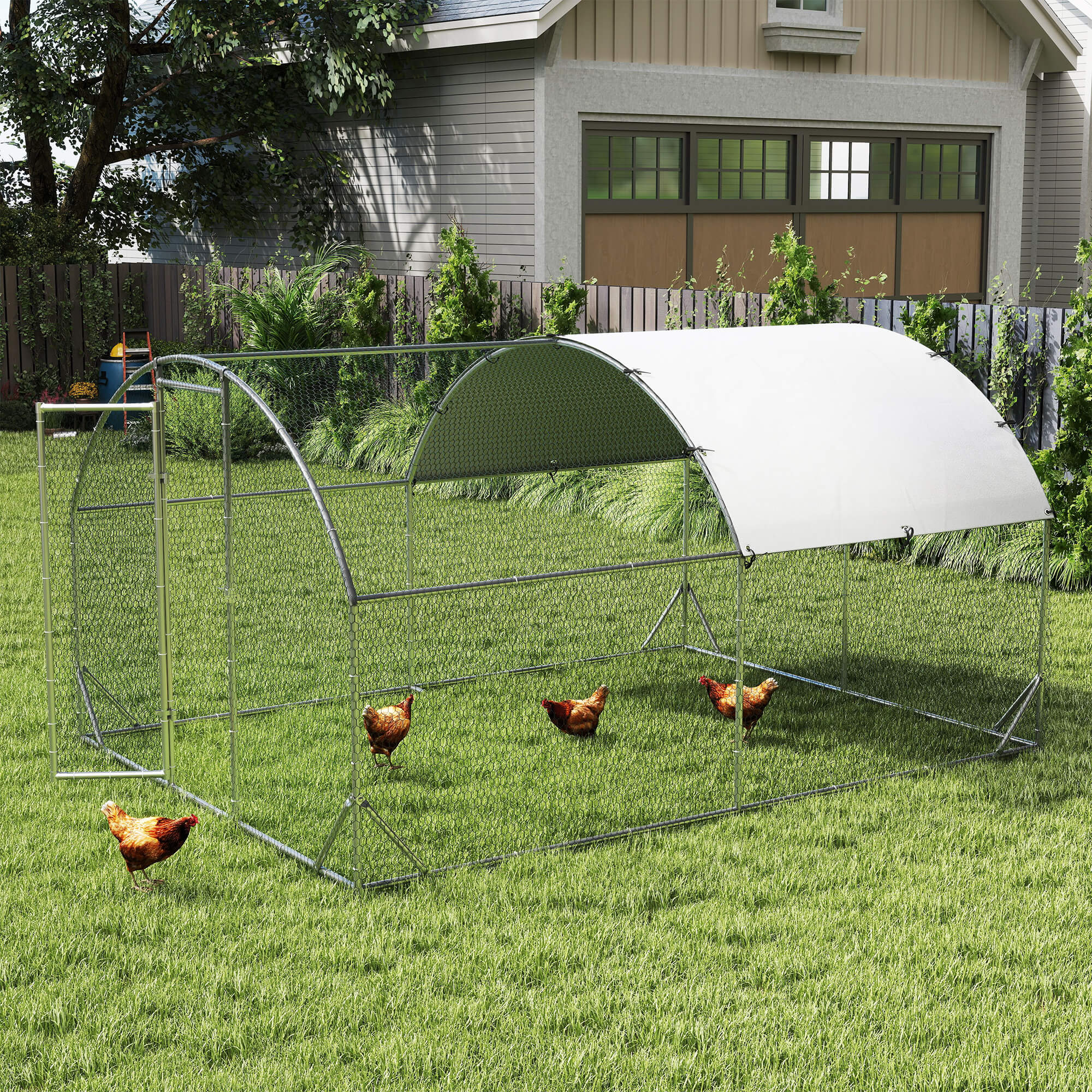 Gehege für Kleintiere, Outdoor-Freilaufgehege für Hühner, Kaninchen, Enten, stabile Konstruktion, Stahl und Oxford-Stoff
