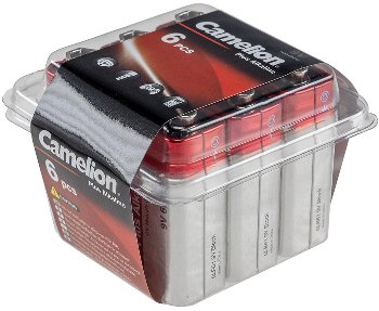 9V-Block-Batterie CAMELION AlkalinePlus, Typ 6F22, 9V, 6er Haushaltsbox
