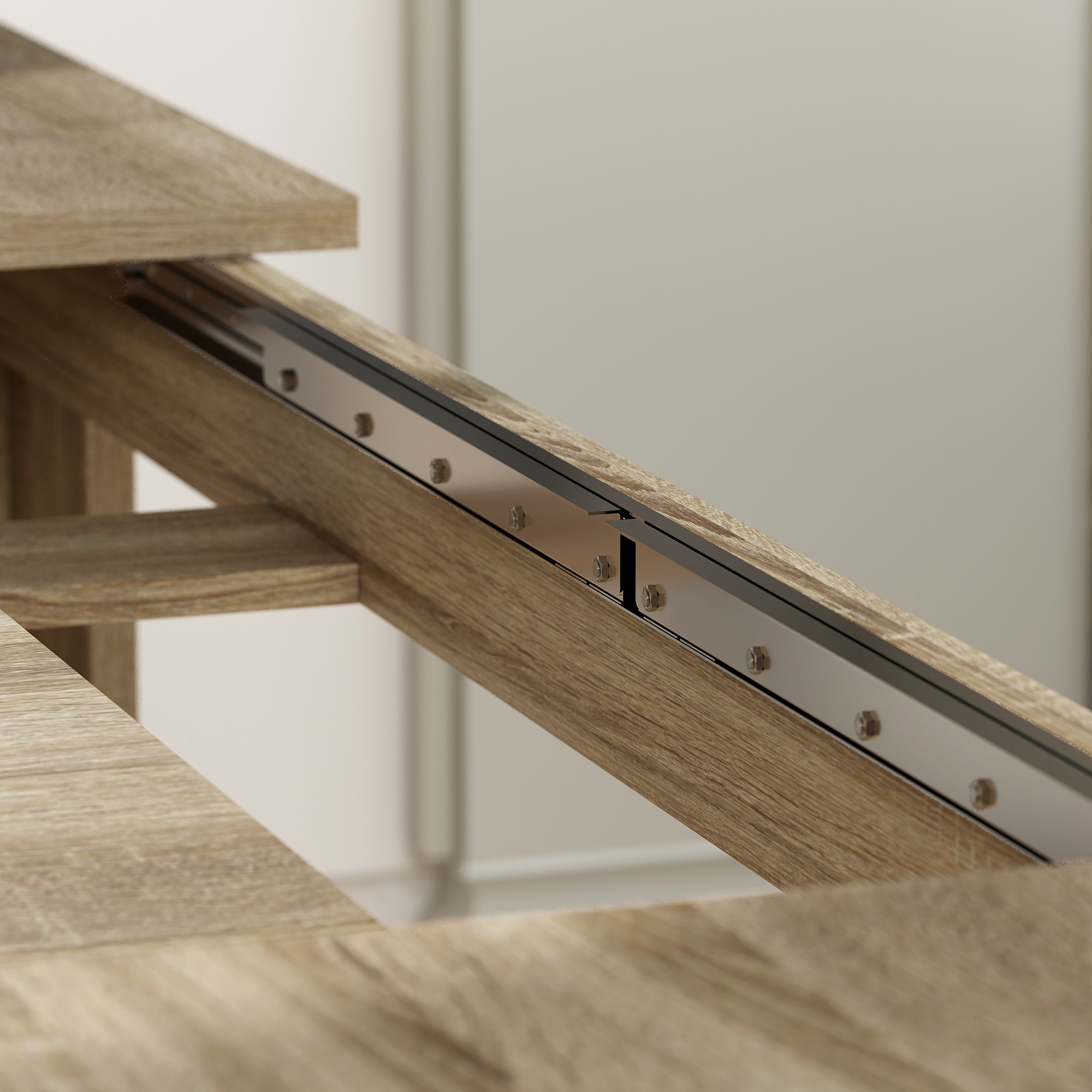 Ausziehbarer Esstisch, von 180 auf 260 cm erweiterbar, für 6-10 Personen, Holz