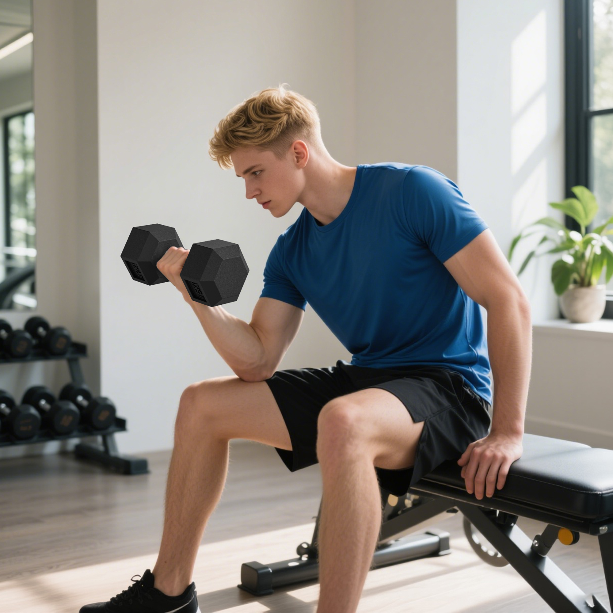 Hanteln mit gerändeltem Griff, Kurzhantel aus Gusseisen, 2 x 15kg, Kurzhanteln für Männer und Frauen