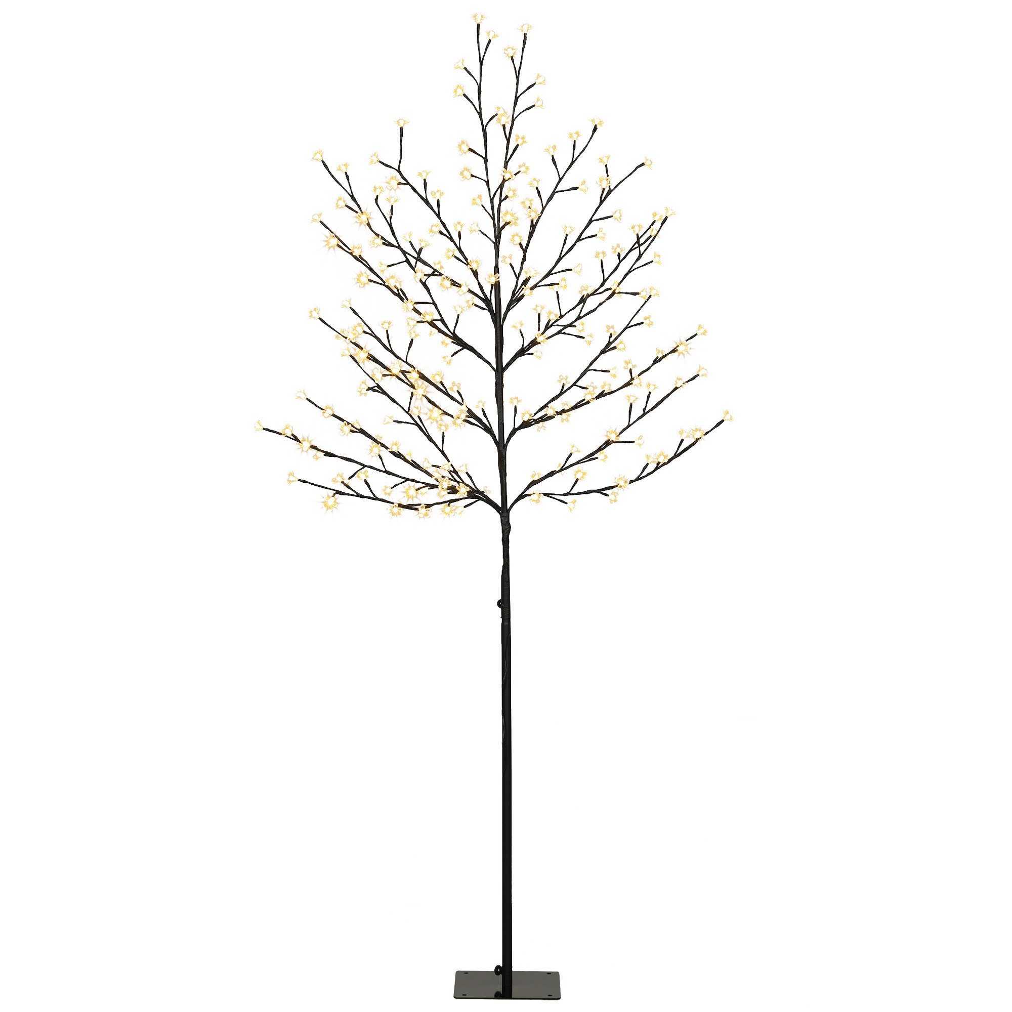 LED-Kirschblütenbaum 180 cm mit 200 LEDs, künstlicher Leuchtbaum mit 20 biegsamen Zweigen, Weihnachtsdeko