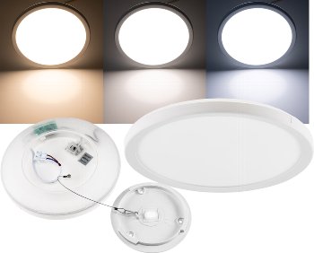 LED Deckenleuchte "Santano FR-22 CCT" / IP54, Ø 22,5cm, 12W,  CCT 3000-6000K