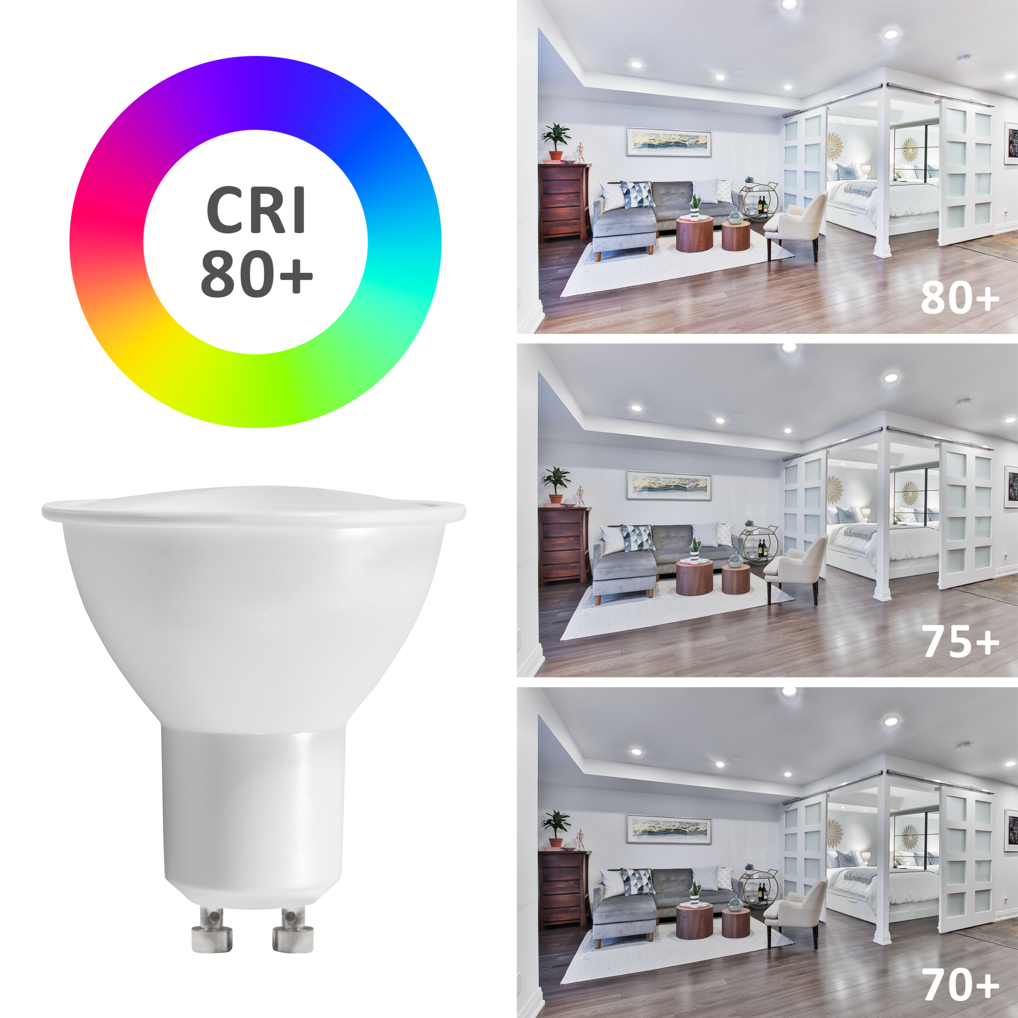 LED-Strahler McShine ''MS-60-10'' GU10, 6W, 510lm, 6500K, tageslichtweiß,10er-Pack