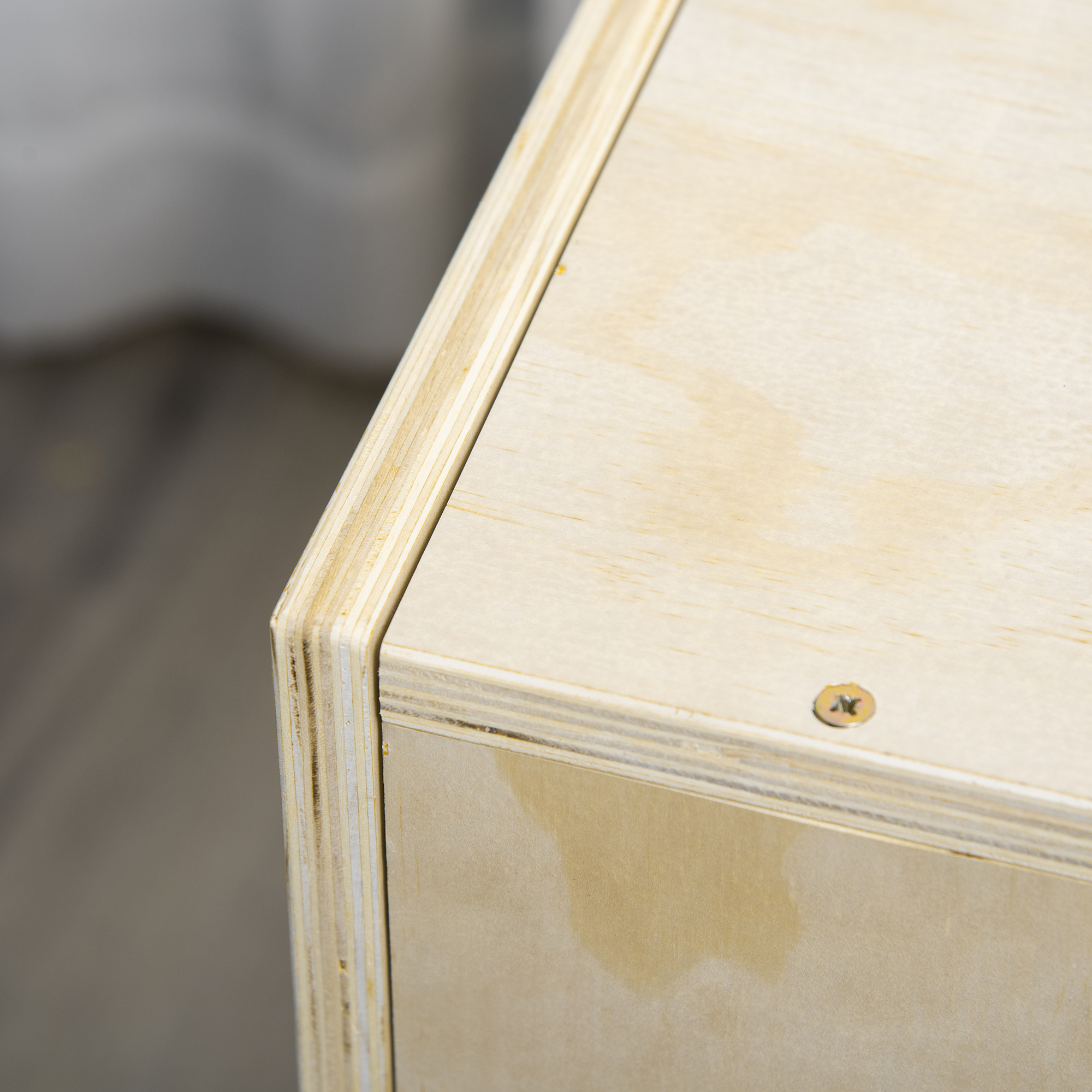 3-in-1 Plyo Box Holz Plyometrische Sprungbox mit 3 Sprunghöhen Griffen 40,5 x 35,5 x 30,5cm Naturholz