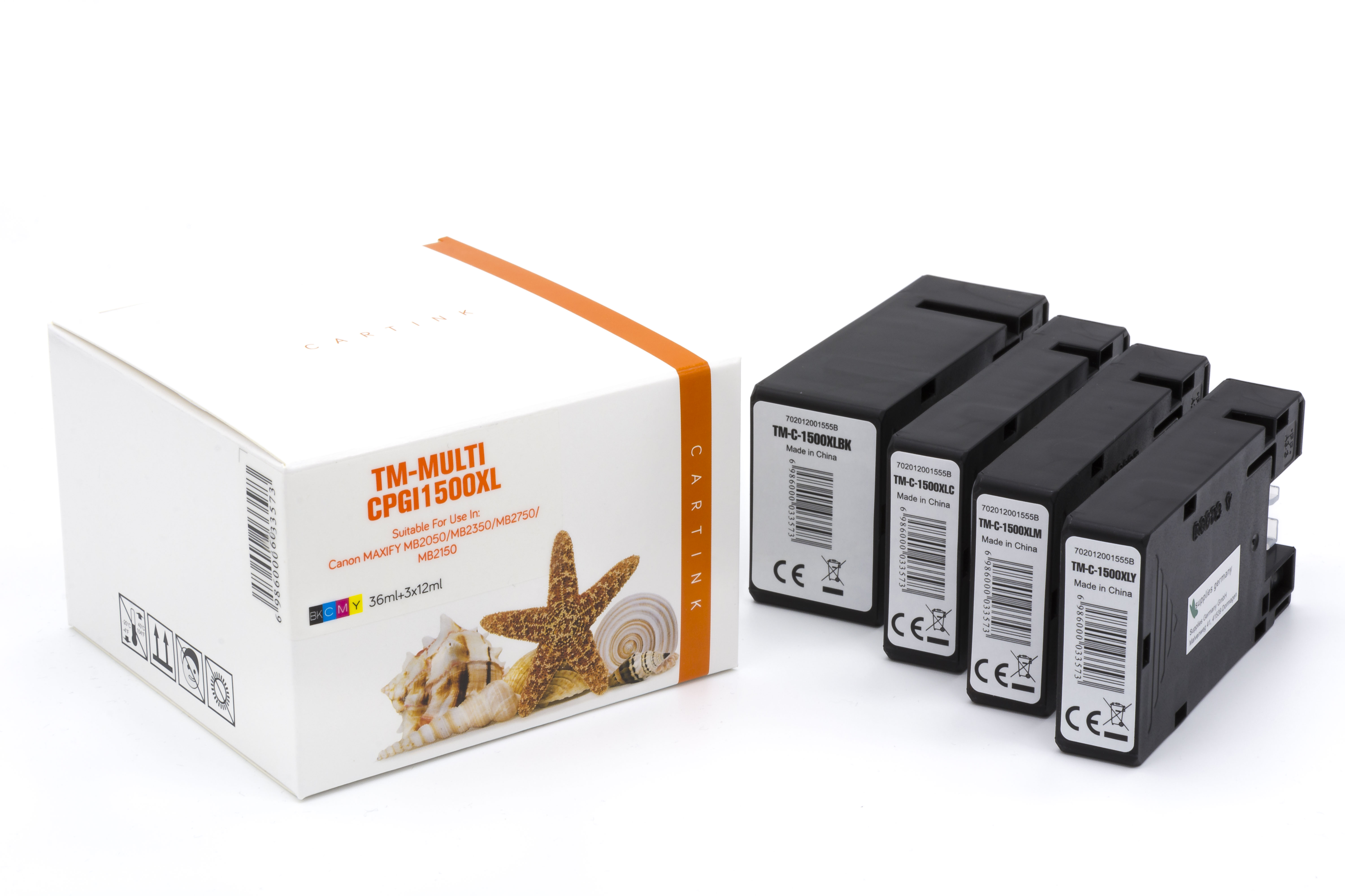 Multipack PGI1500XL alternativ Tinte für Canon / 9182B004 / BK36ml / C,M,Y12ml