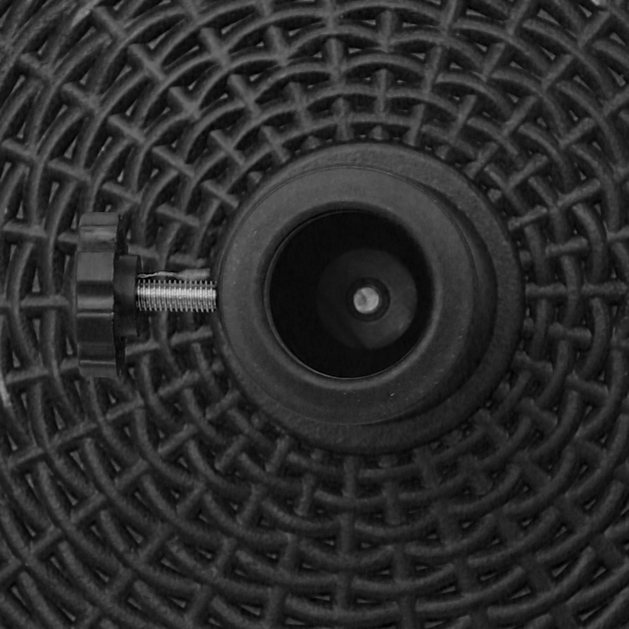 Sonnenschirmständer 25kg Schirmständer mit Rollen rund Rattanoptik Ständer für Schirmstangen mit Ø38/48 mm Ständer für Garten, Balkon, Schwarz