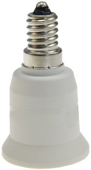 Lampensockel-Adapter, Kunststoff / E14 auf E27