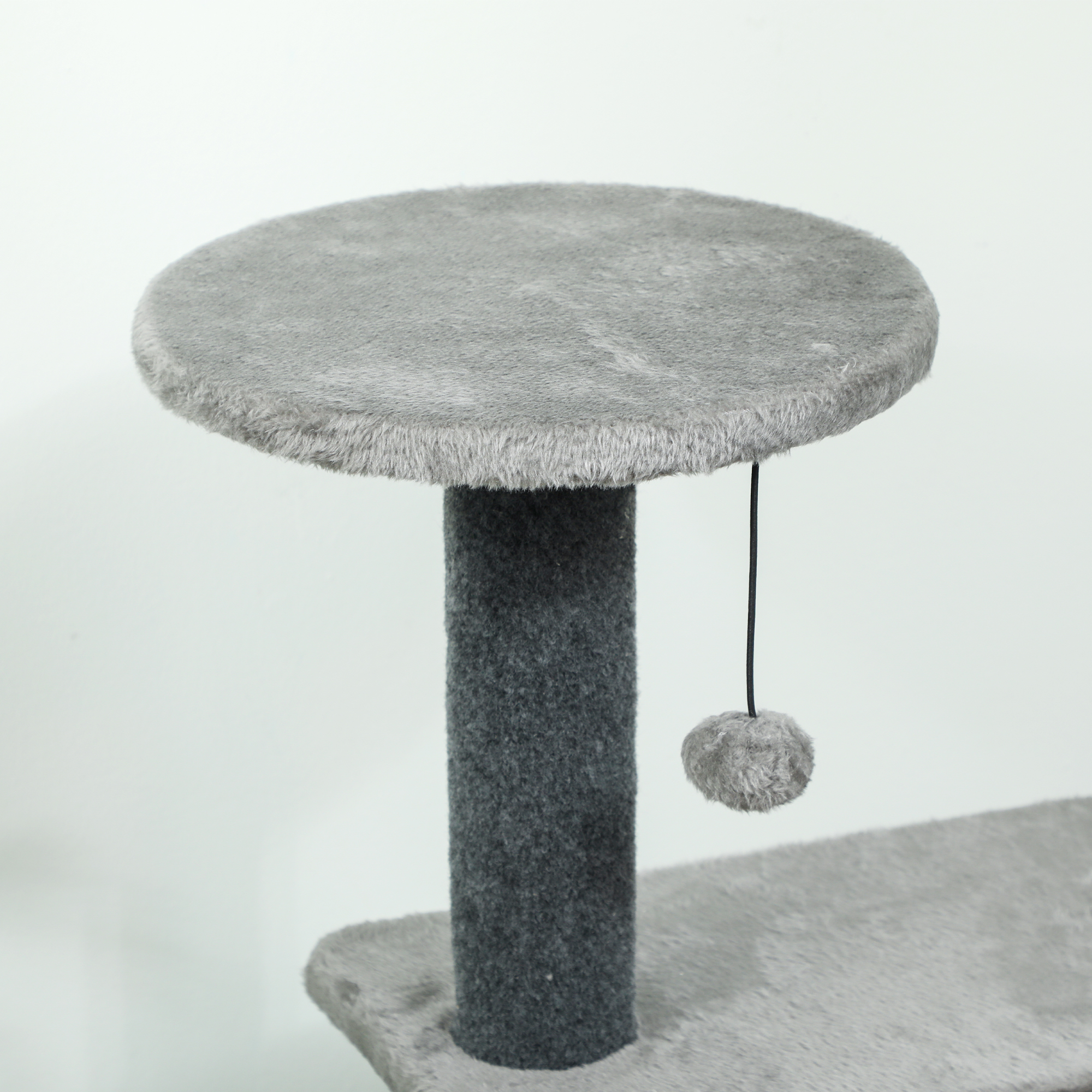 Kratzbaum 103 cm Katzenbaum mit Katzenhöhle, Plattformen, Sisal-Kratzsäulen, Plüschball für Katzen bis 5 kg, Grau