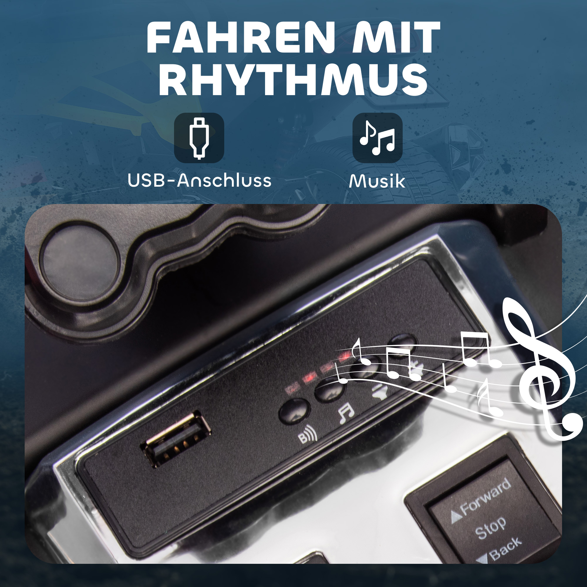 Elektrisches Kinderfahrzeug, Reverse-Dreirad-Design, Batteriebetrieb, MP3-Player, Hupe, 2 Geschwindigkeiten, LED-Lichter, 3-8 Jahre, Gelb