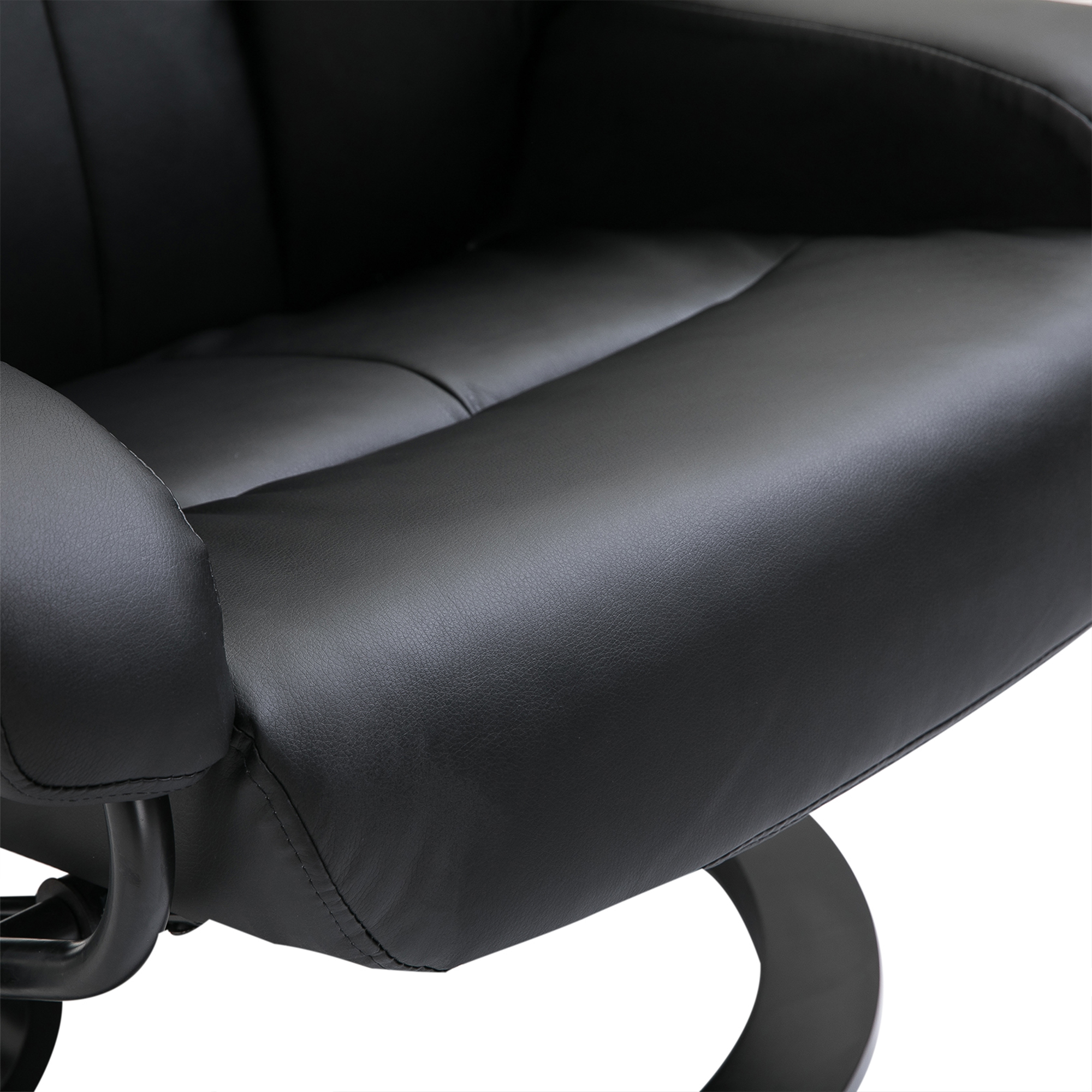 Massagesessel mit Fußhocker, 10 Vibrationspunkte, 145° verstellbare Rückenlehne, Schwarz