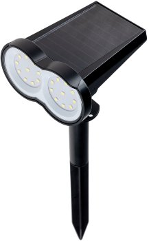 LED Solar Gartenstrahler mit Erdspieß / 80lm, Dämmerungssensor, IP65