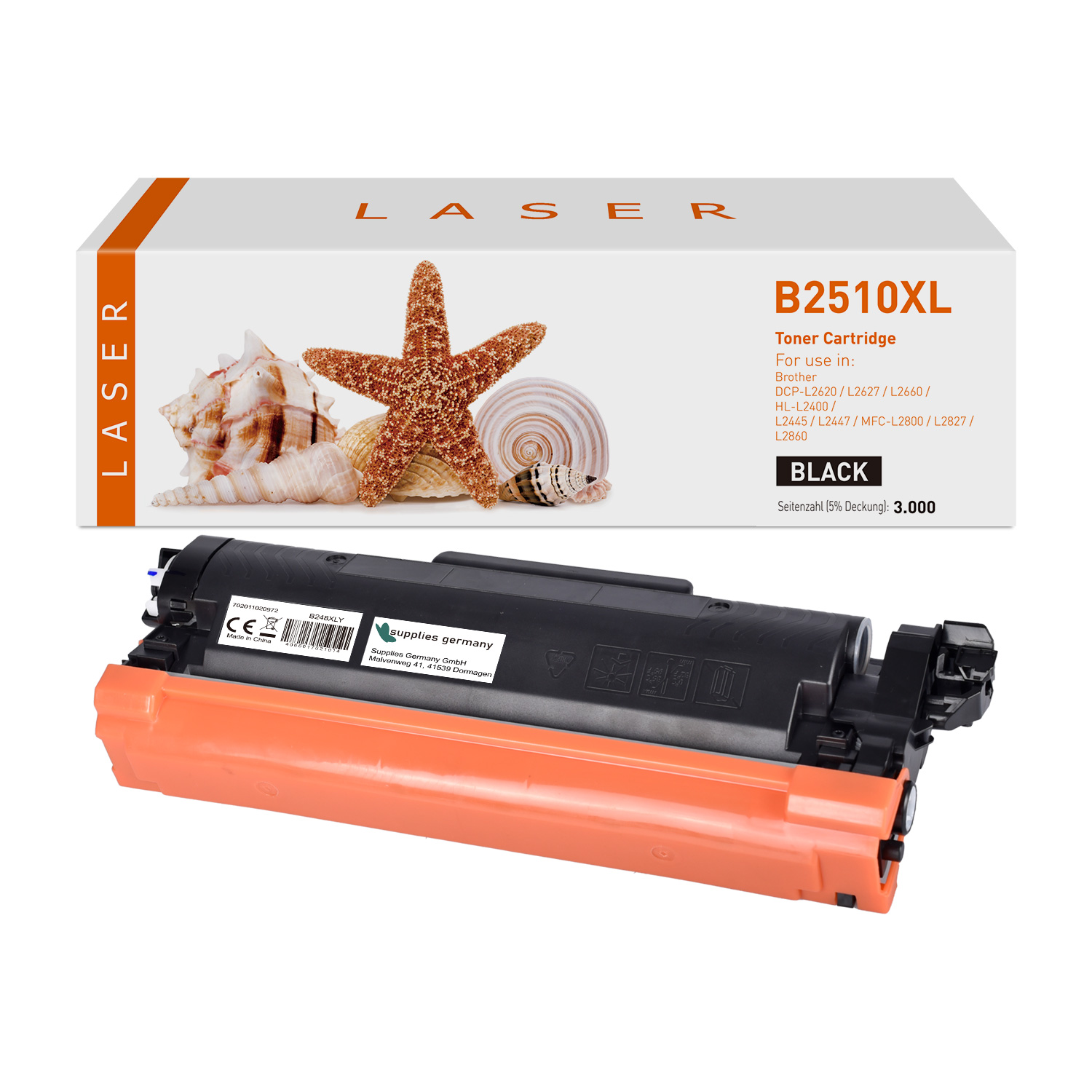TN2510XL alternativ Toner black für Brother / TN2510XL / 3.000 Seiten