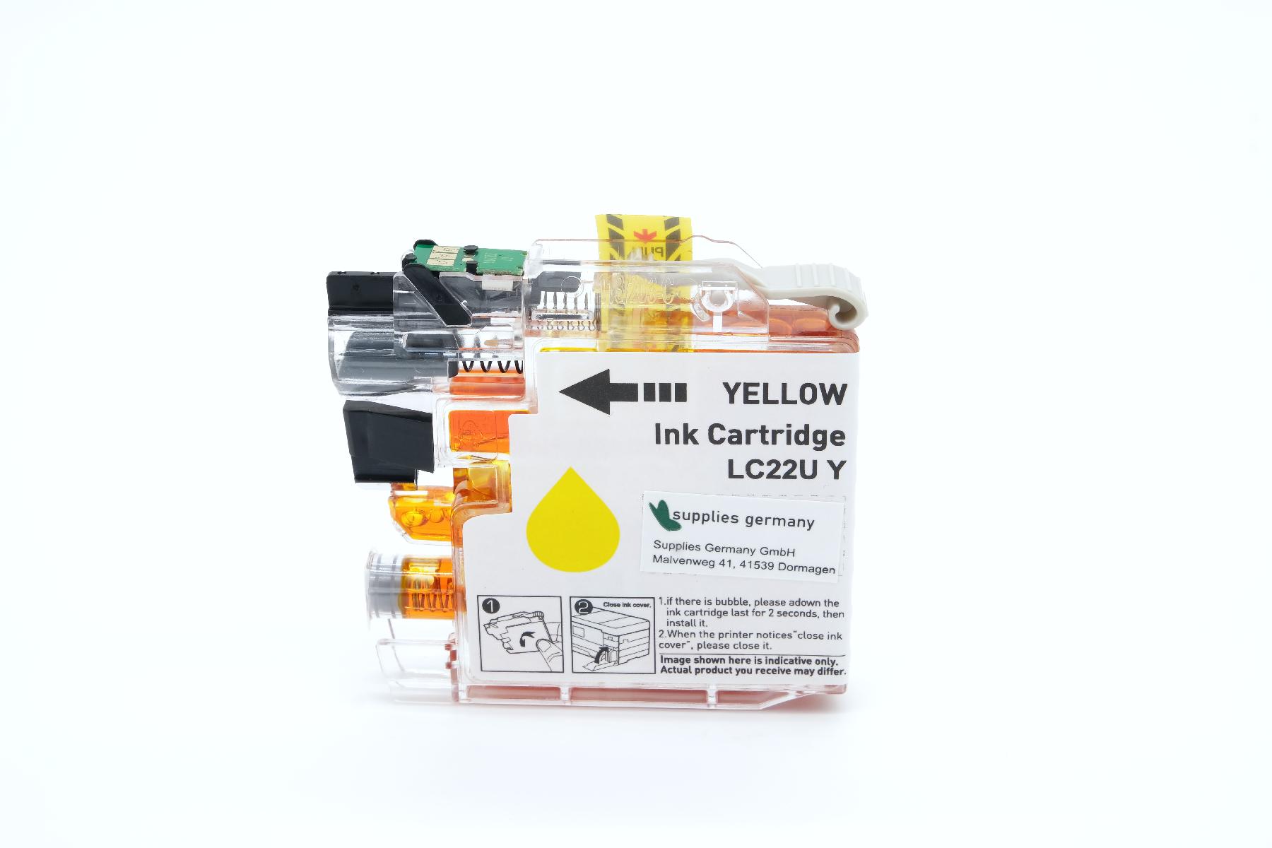 LC22UY alternativ Tinte gelb für Brother / LC22UY / 15,4ml LC22UY alternativ Tinte gelb für Brother / LC22UY / 15,4ml