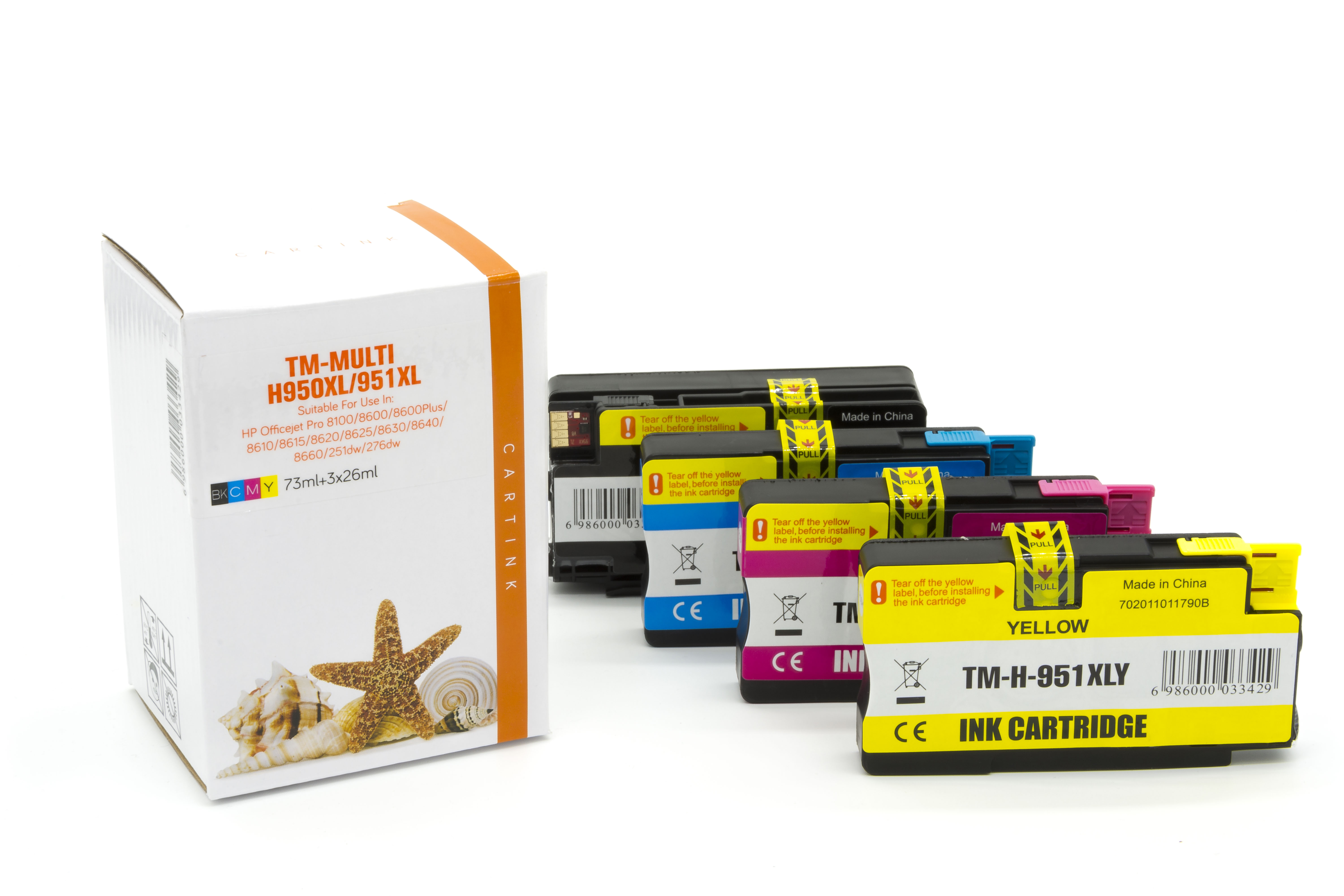 Multipack 950XL/951XL alternativ Tinte für HP / CN045AE / BK73ml / C,M,Y26ml Multipack 950XL/951XL alternativ Tinte für HP / CN045AE / BK73ml / C,M,Y26ml