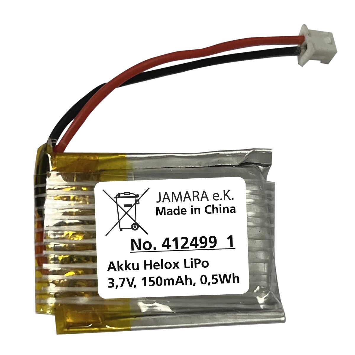 Akku Helox Lipo 3,7V 150mAh 0,55Wh Akku Helox Lipo 3,7V 150mAh 0,55Wh