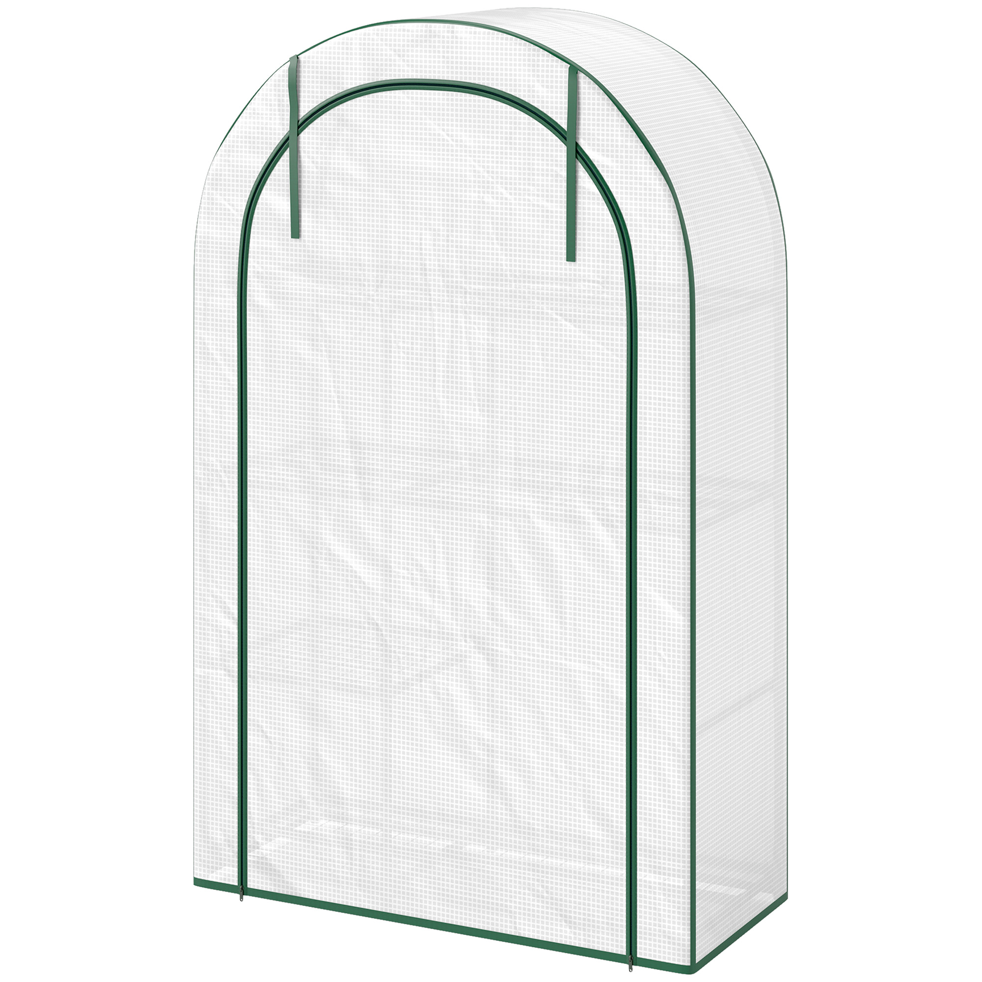 Mini-Gewächshaus, 4-stufiges Gewächshaus mit Kunststoff-Plane, tragbar, Rolltür, 100 x 45 x 160 cm, Weiß