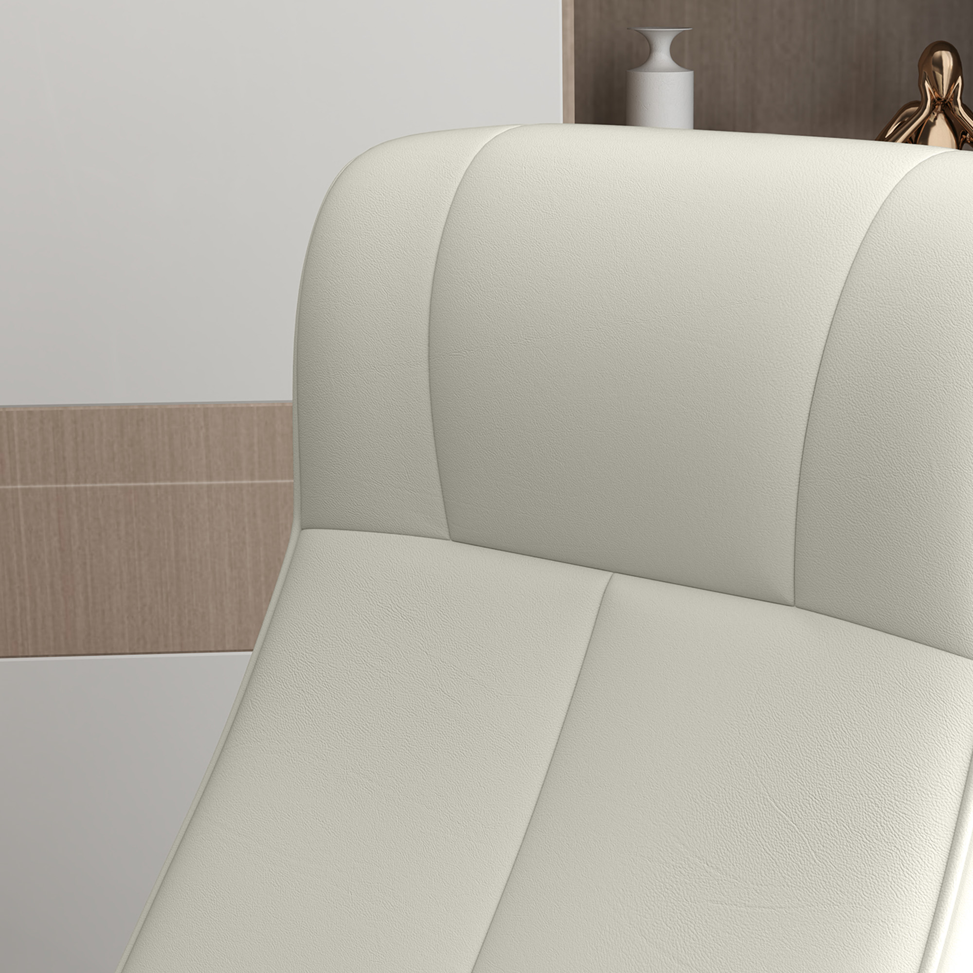 Relaxsessel, Fernsehsessel mit Hocker, drehbar, ergonomisch, Mikrofasertuchoptik, bis 150 kg, Cremeweiß