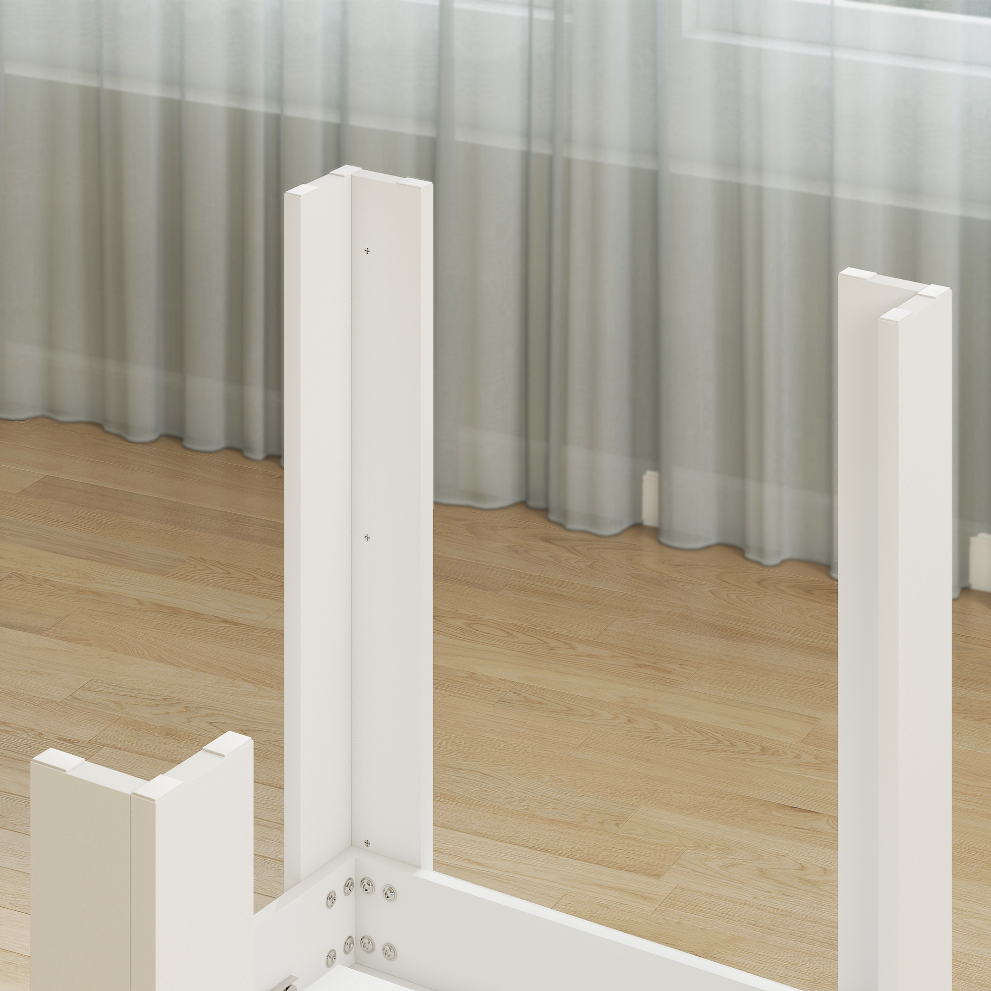 Esstisch ausziehbar, 140/180 x 80 cm Küchentisch für 6-8 Personen, für Küche, Esszimmer, Weiß
