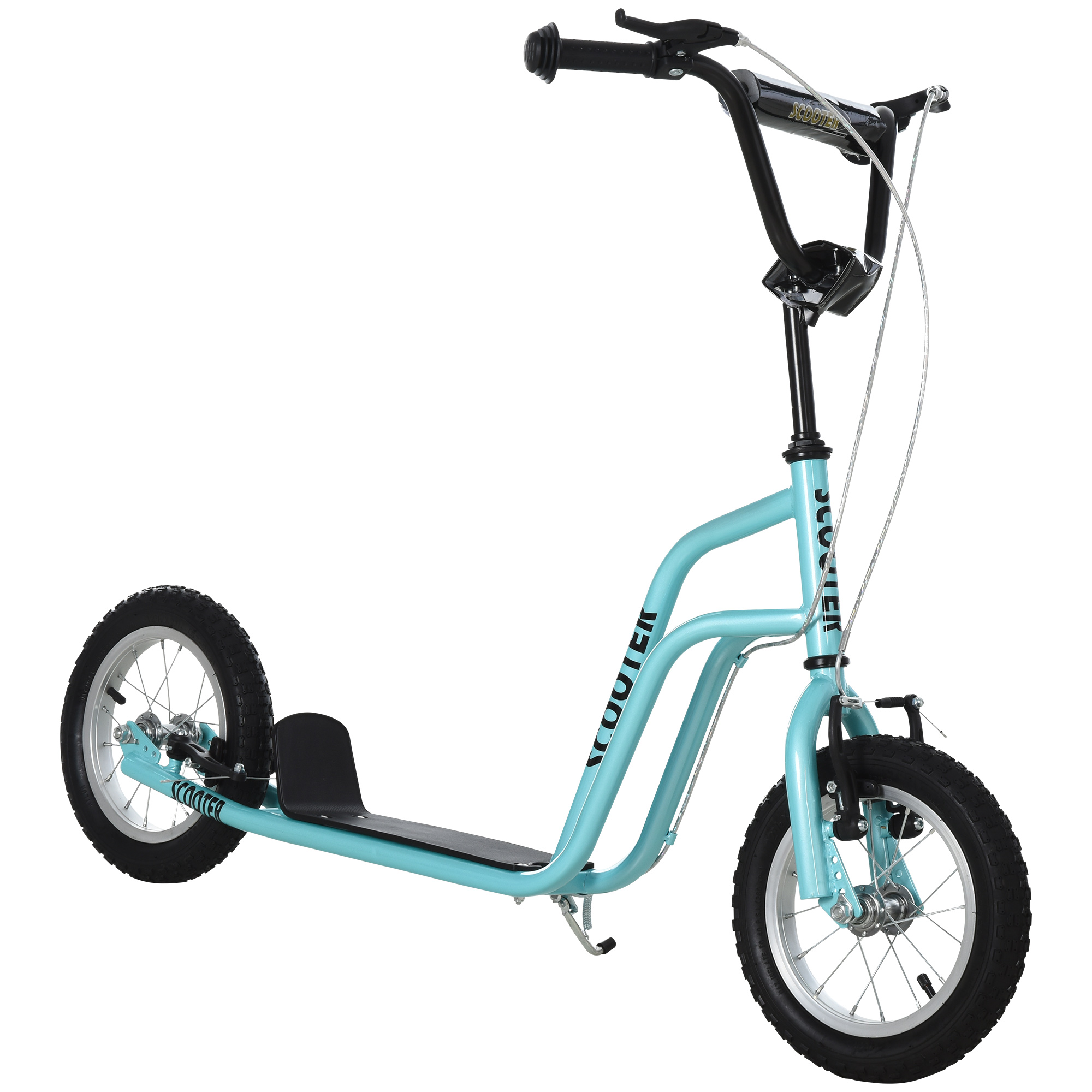 Kinderroller Lenker Verstellbar Scooter Tretroller Cityroller Kinder Roller Kickboard mit Luftreifen 12 Zoll ab 5 Jahre Blau 120 x 58 x 75-80 cm