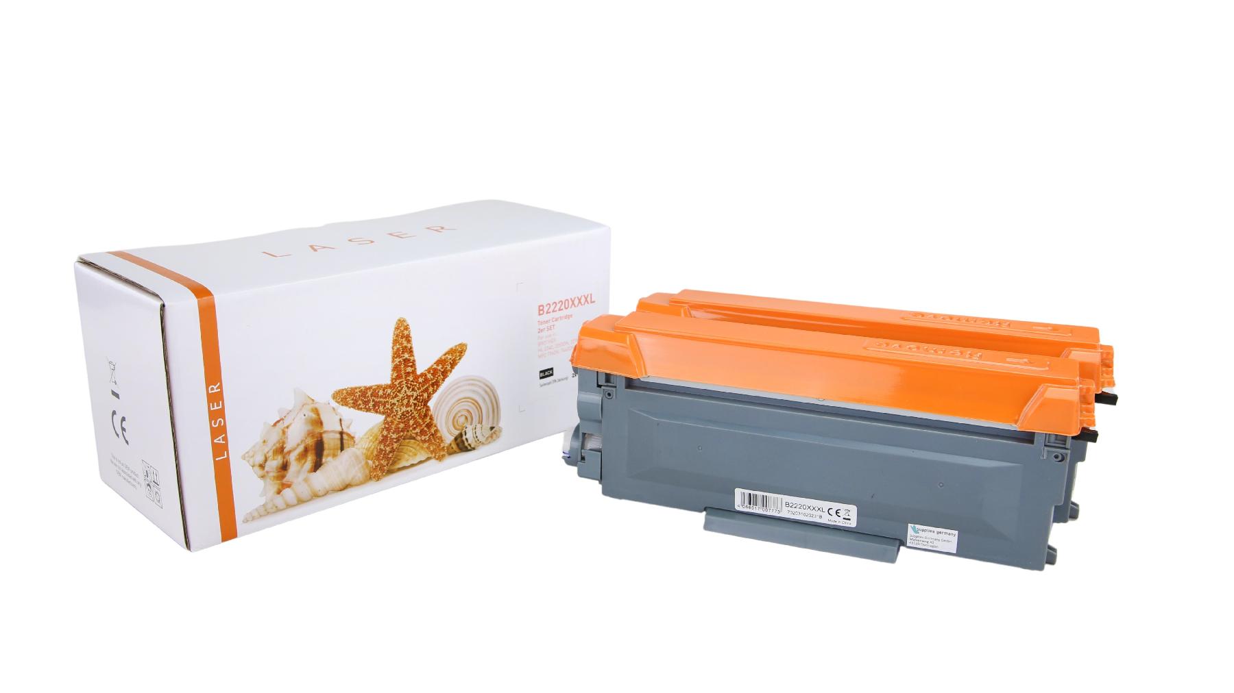 2er Set TN2220XXXL alternativ Toner schwarz für Brother / TN2220XXXL / 2x10.400 Seiten