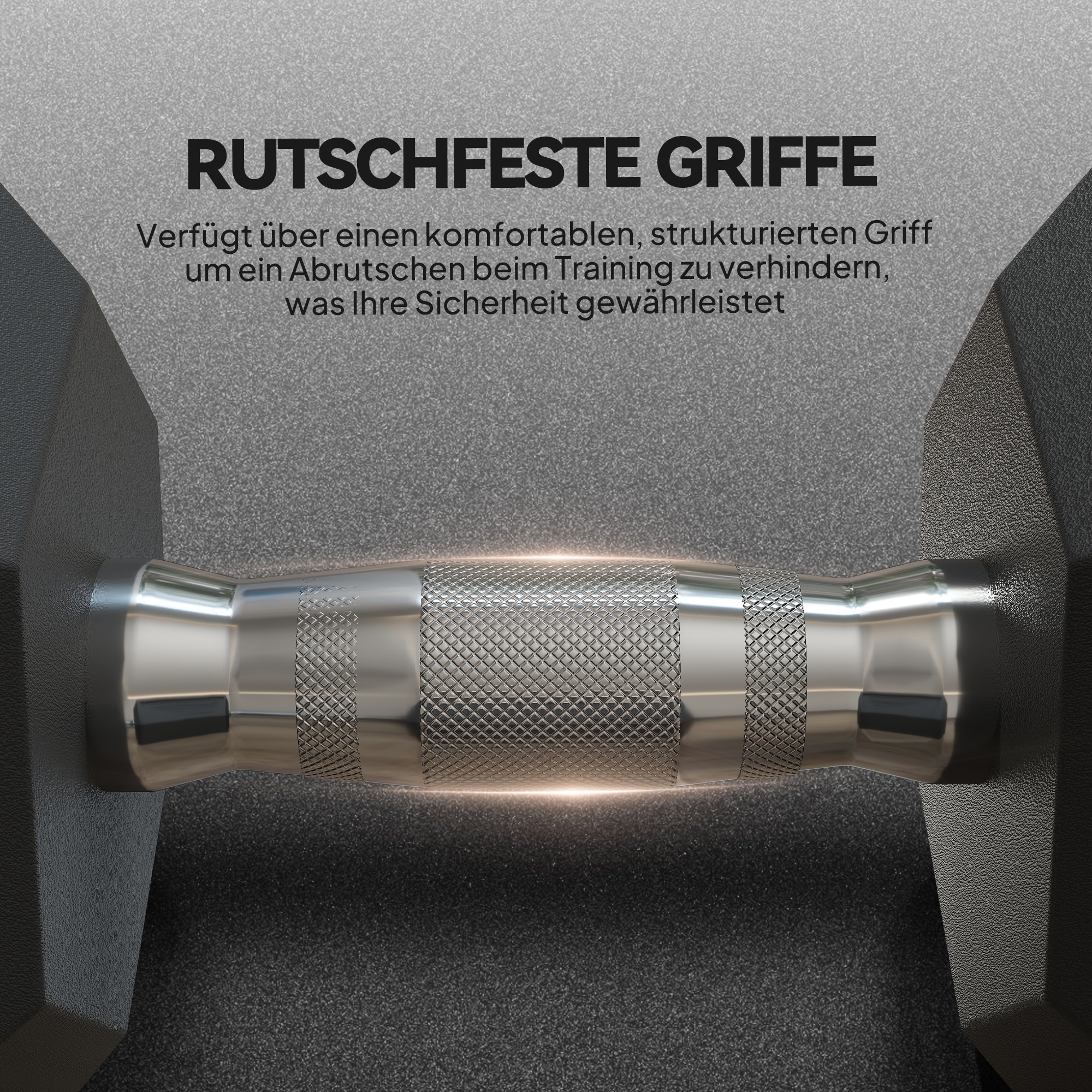 Hanteln mit gerändeltem Griff, Kurzhantel aus Gusseisen, 2 x 15kg, Kurzhanteln für Männer und Frauen