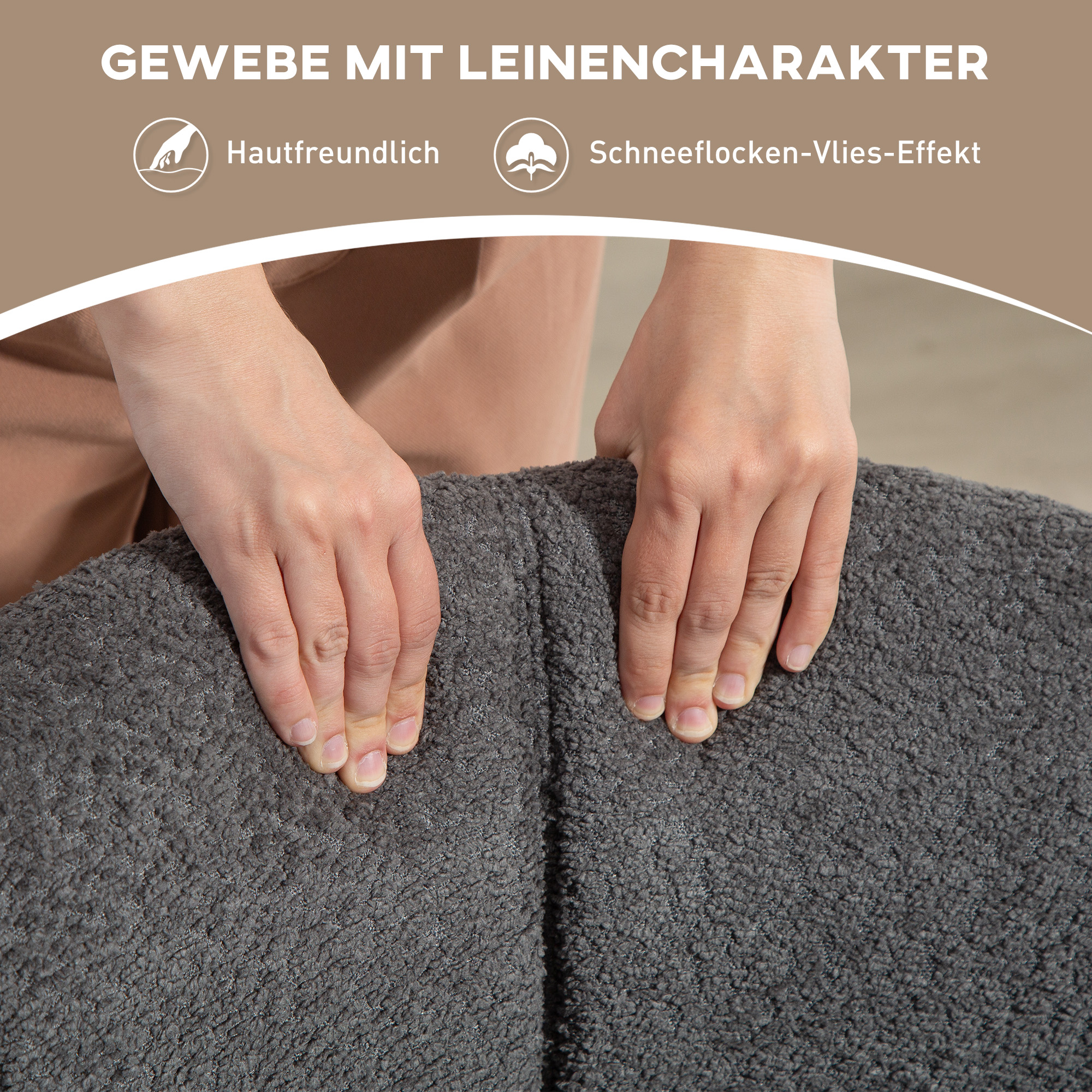 Sessel, Polsterstuhl mit bequemer Sitzschale, drehbar, kuscheliger Bezug, bis 120 kg, Dunkelgrau