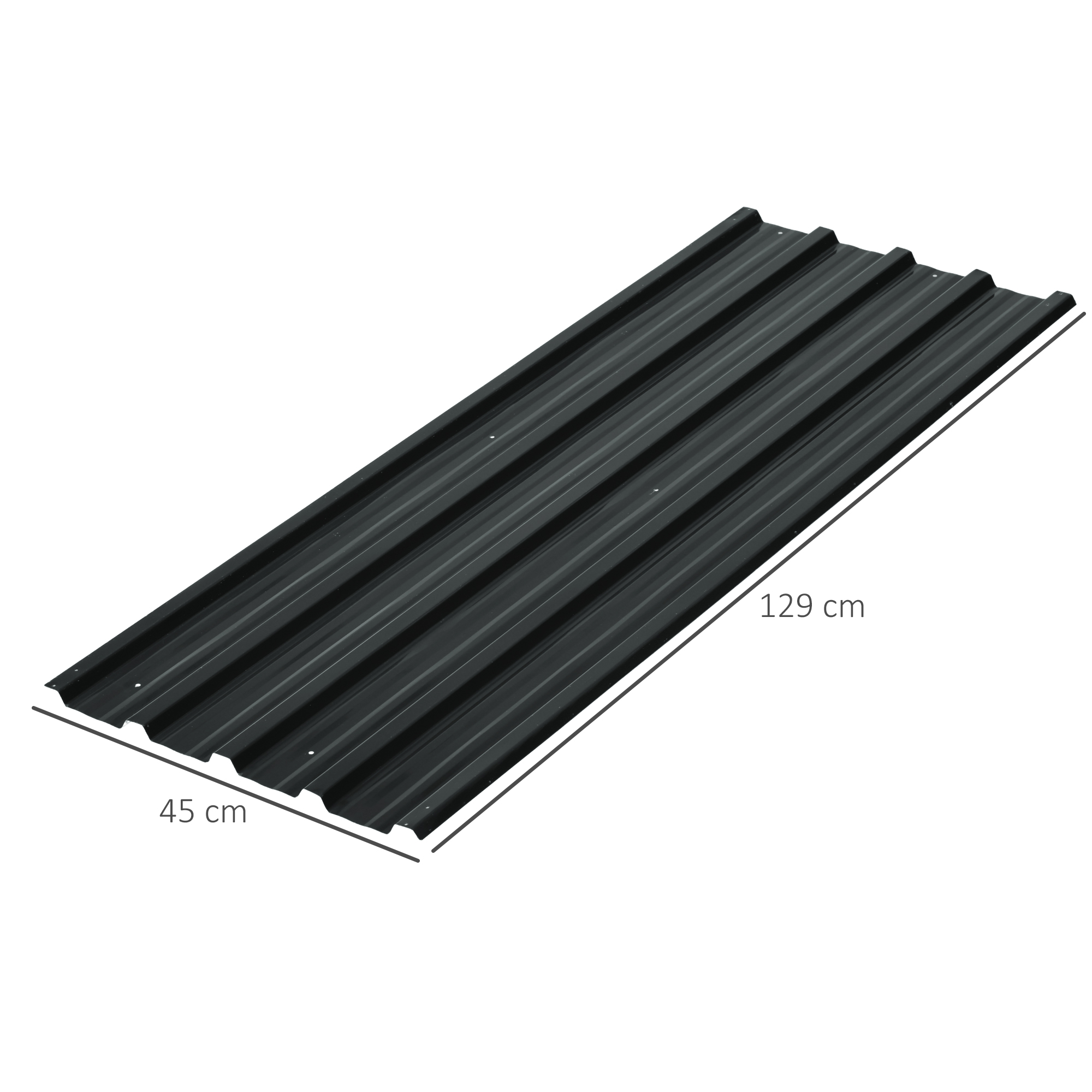 12 Stück Trapezblech 129x45cm 7m² Verzinkt Dachblech 0,25 mm Wetterfest Profilblech Dunkelgrau