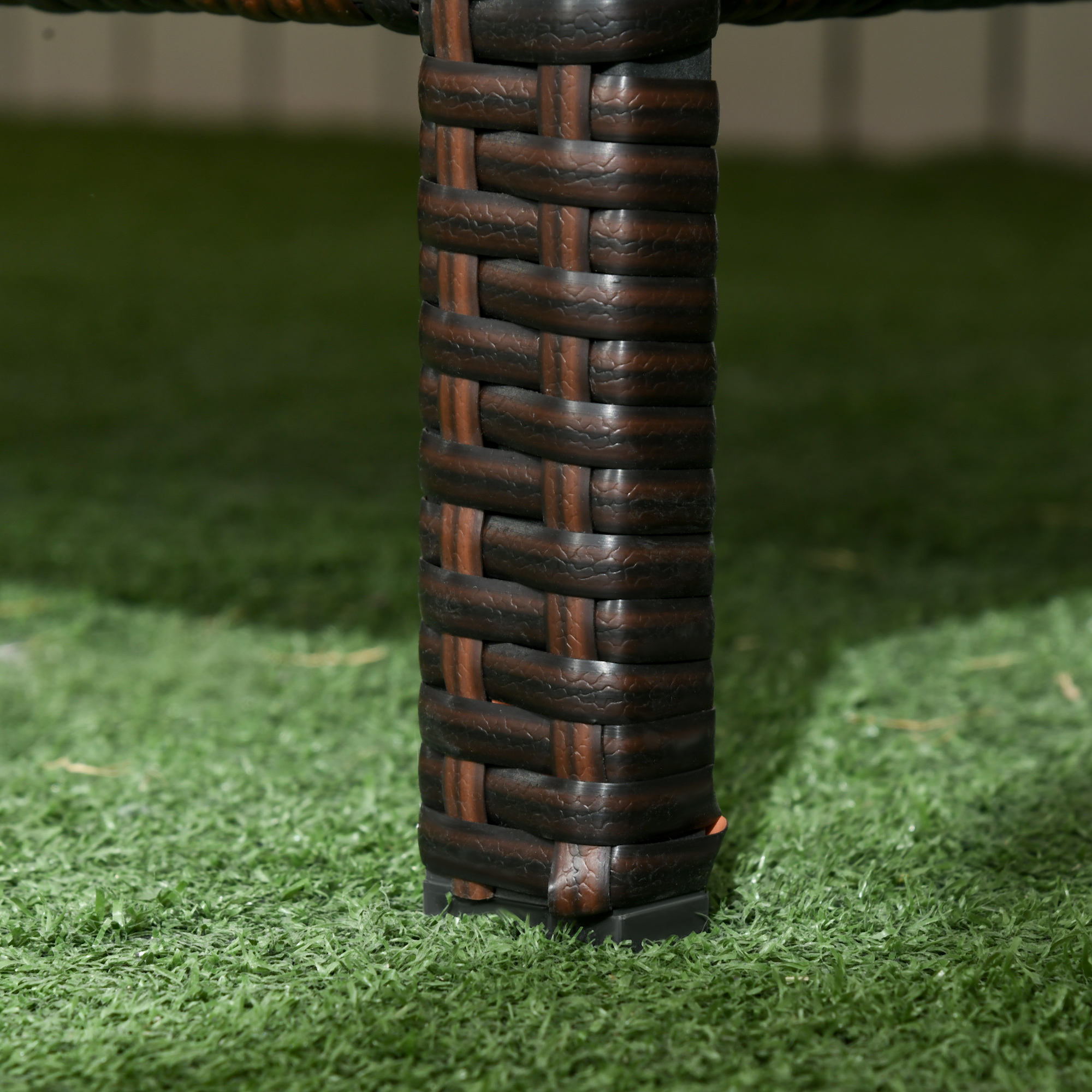 Rattan Sofa mit Kissen, Dreisitzer, Garten Loungesofa, Stahl, Braun, 173 x 68 x 78 cm