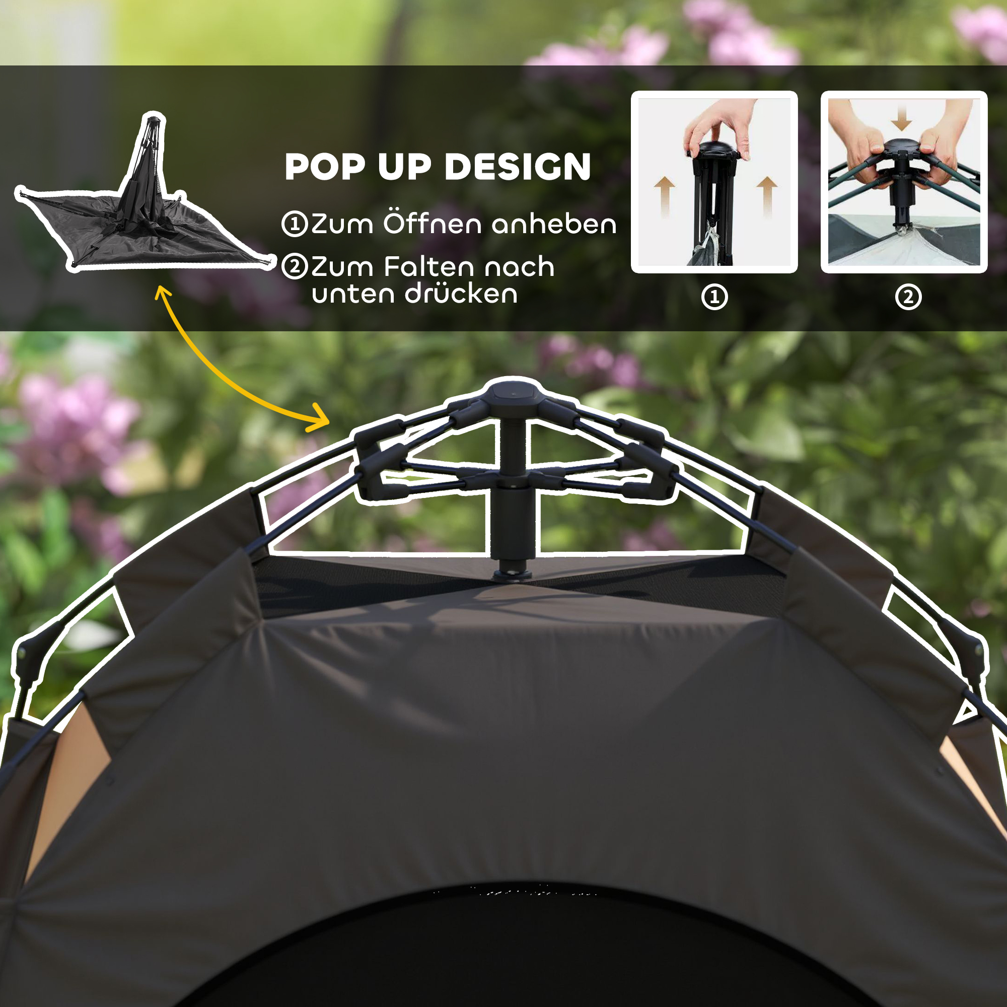 Haustierzelt, Hundezelt, klappbar, wetterbeständig, Hundehütte, für große Hunde, Dunkelbraun