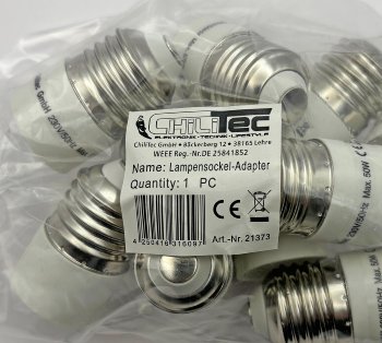 Lampensockel-Adapter, Kunststoff / E27 auf E14