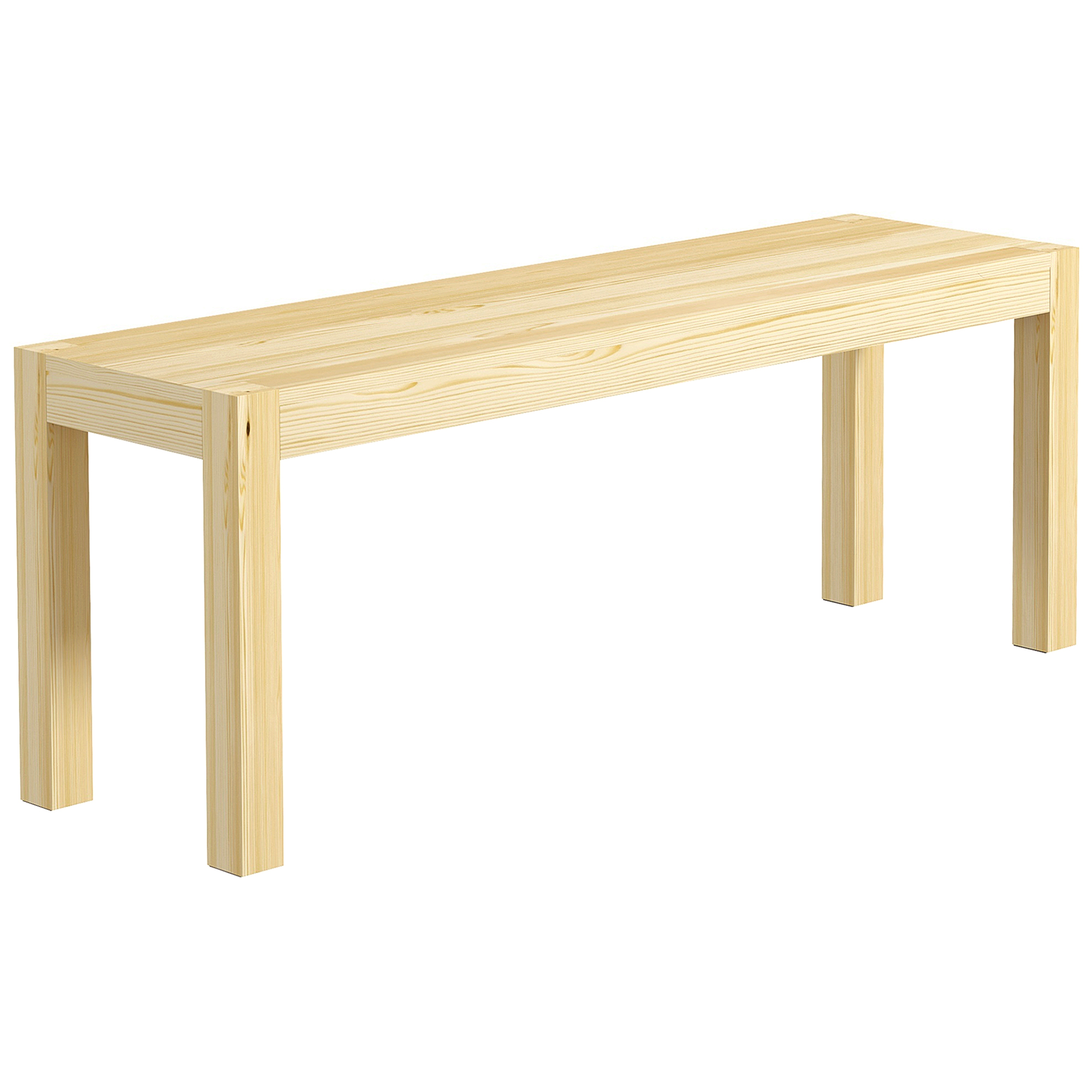 Sitzbank Holzbank Küchenbank, Massivholz, 3-Sitzerbank, 120 cm x 33 cm x 45 cm, Natur