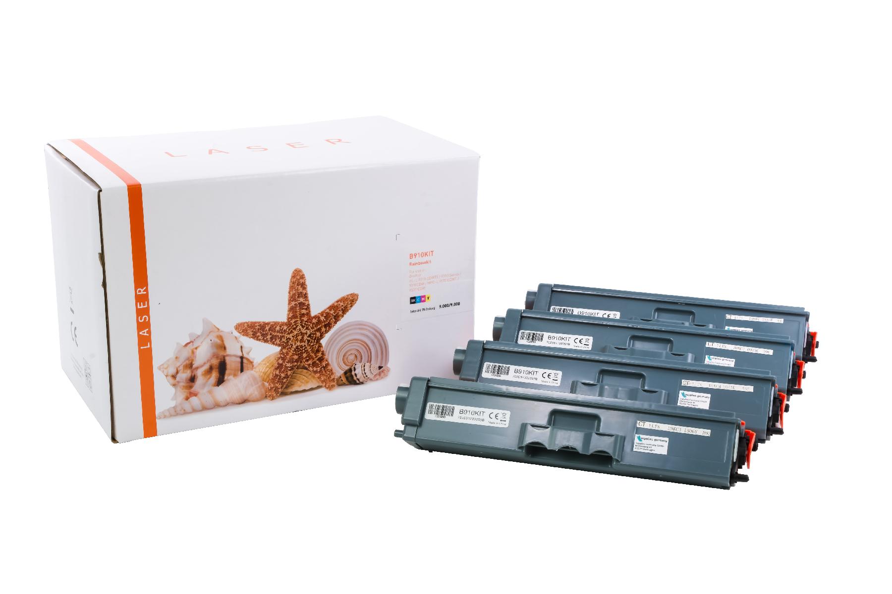 TN910KIT alternativ Toner Rainbowkit für Brother / TN910KIT / BKCMY9.000 Seiten