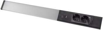 LED Unterbauleuchte "Arusha" schwarz / USB A+C PD, 60cm, Licht warmweiß